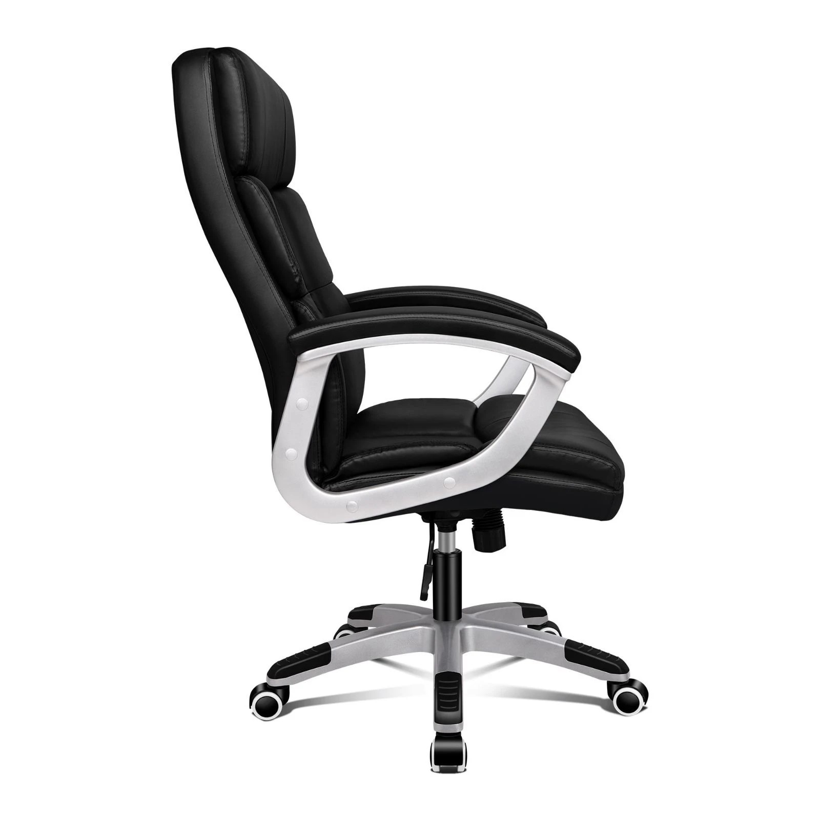 3 Alfordson Office Chair Executive Computer Gaming Racer PU Leather Work Seat - Black, 3 of 10