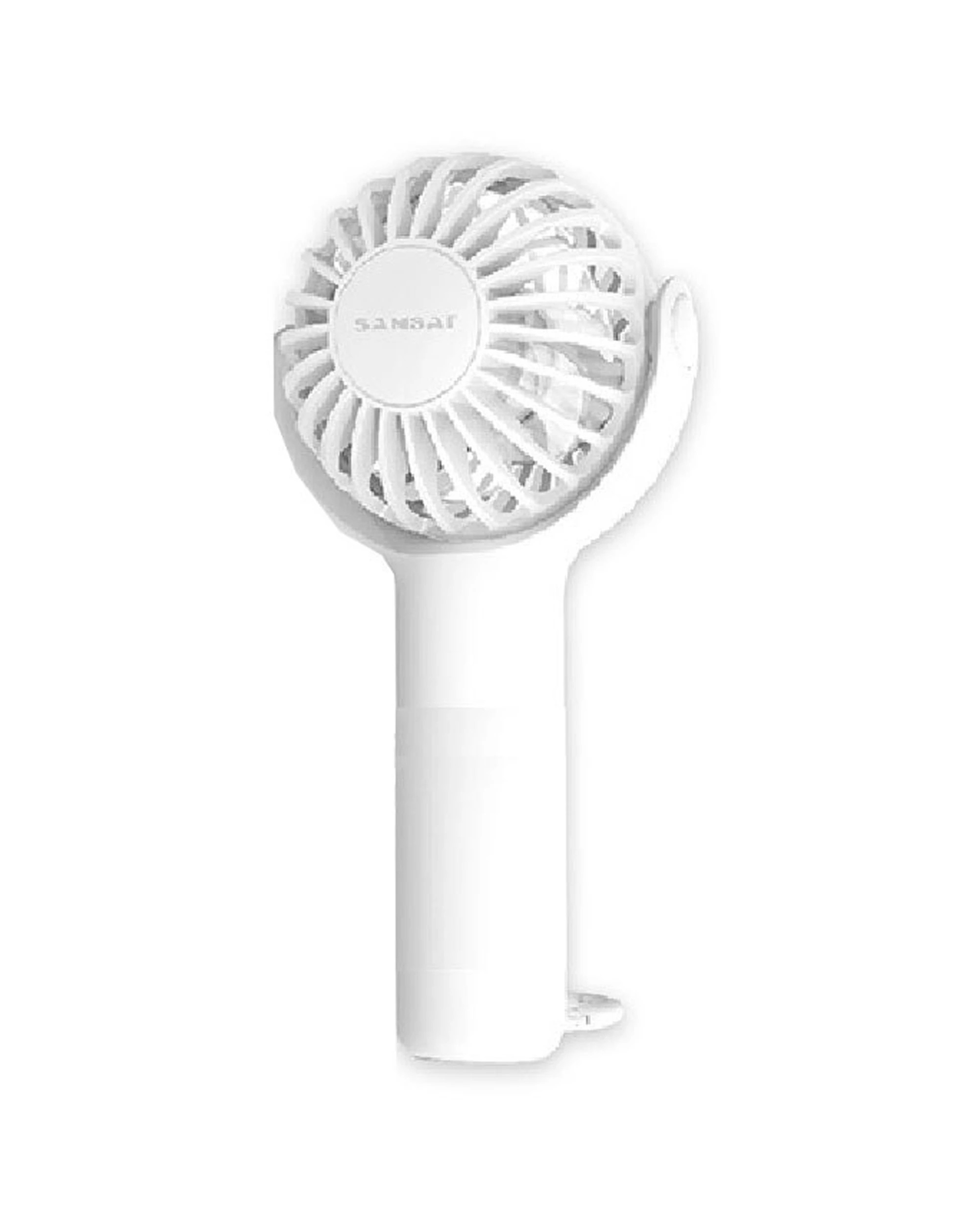 2 Sansai 2PK Sansai 3W Mini USB Portable Rechargeable Fan 8x15cm Travel Buckle - White, 2 of 3
