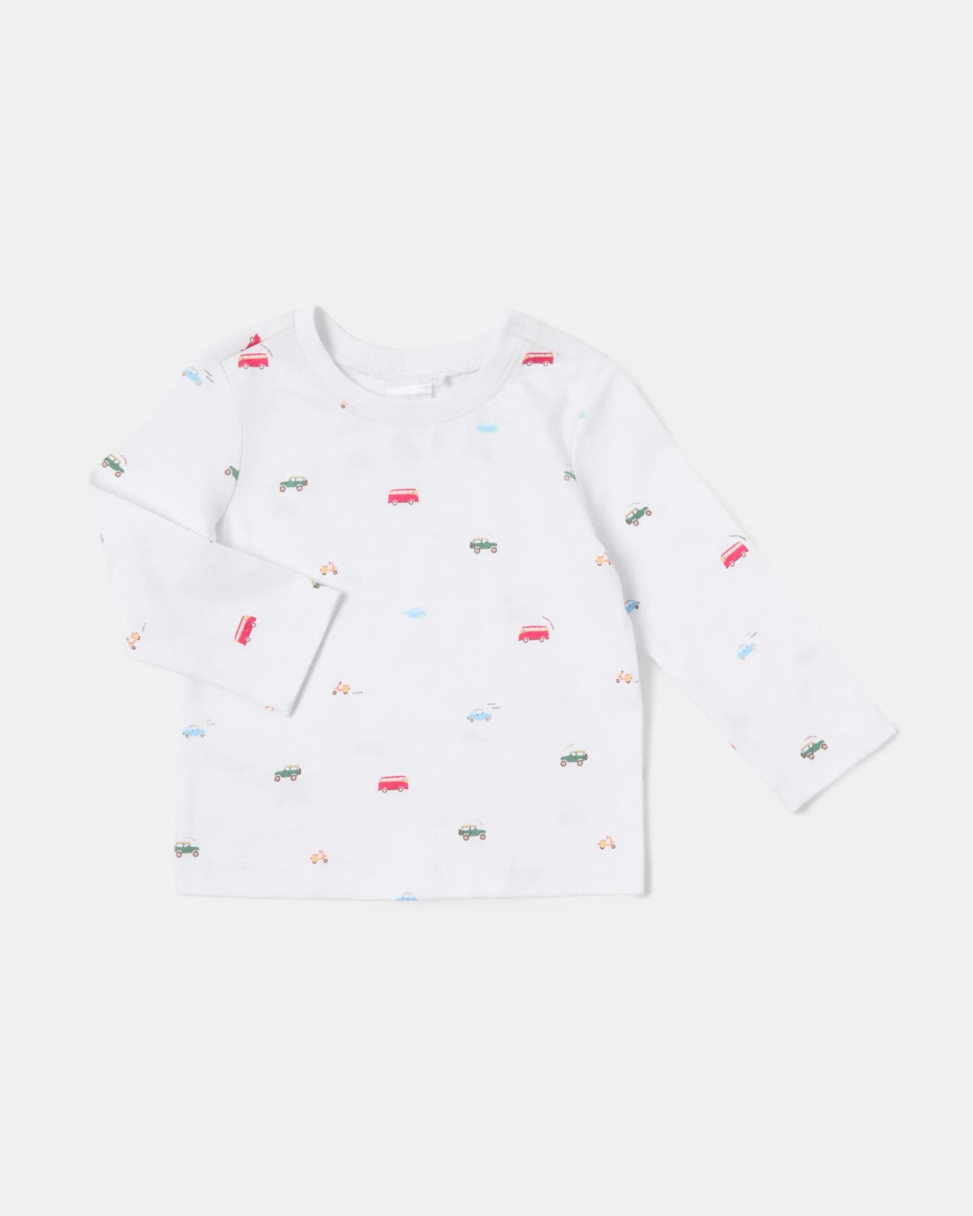 3 Long Sleeve Dungaree Set Cars, 3 of 5