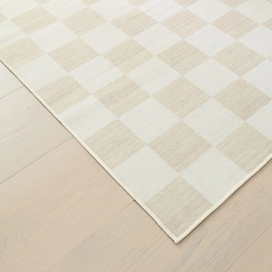 2 Check Washable Rug - Beige, Large - 235cm x 160cm, 2 of 9