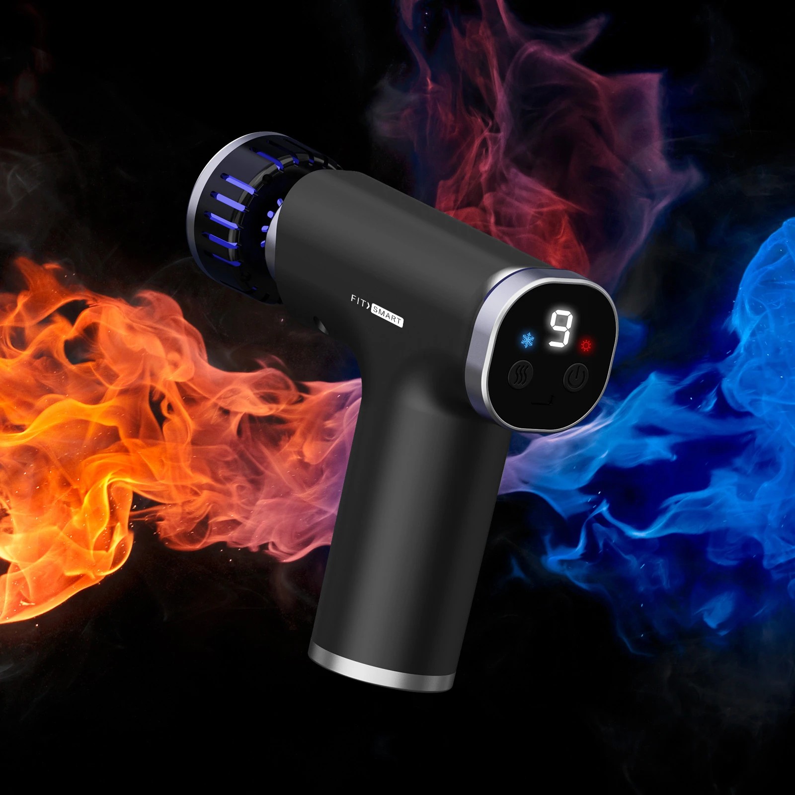 2 Fitsmart Fire and Ice Vibrating Massage Device - Black - Black - Black, 2 of 10