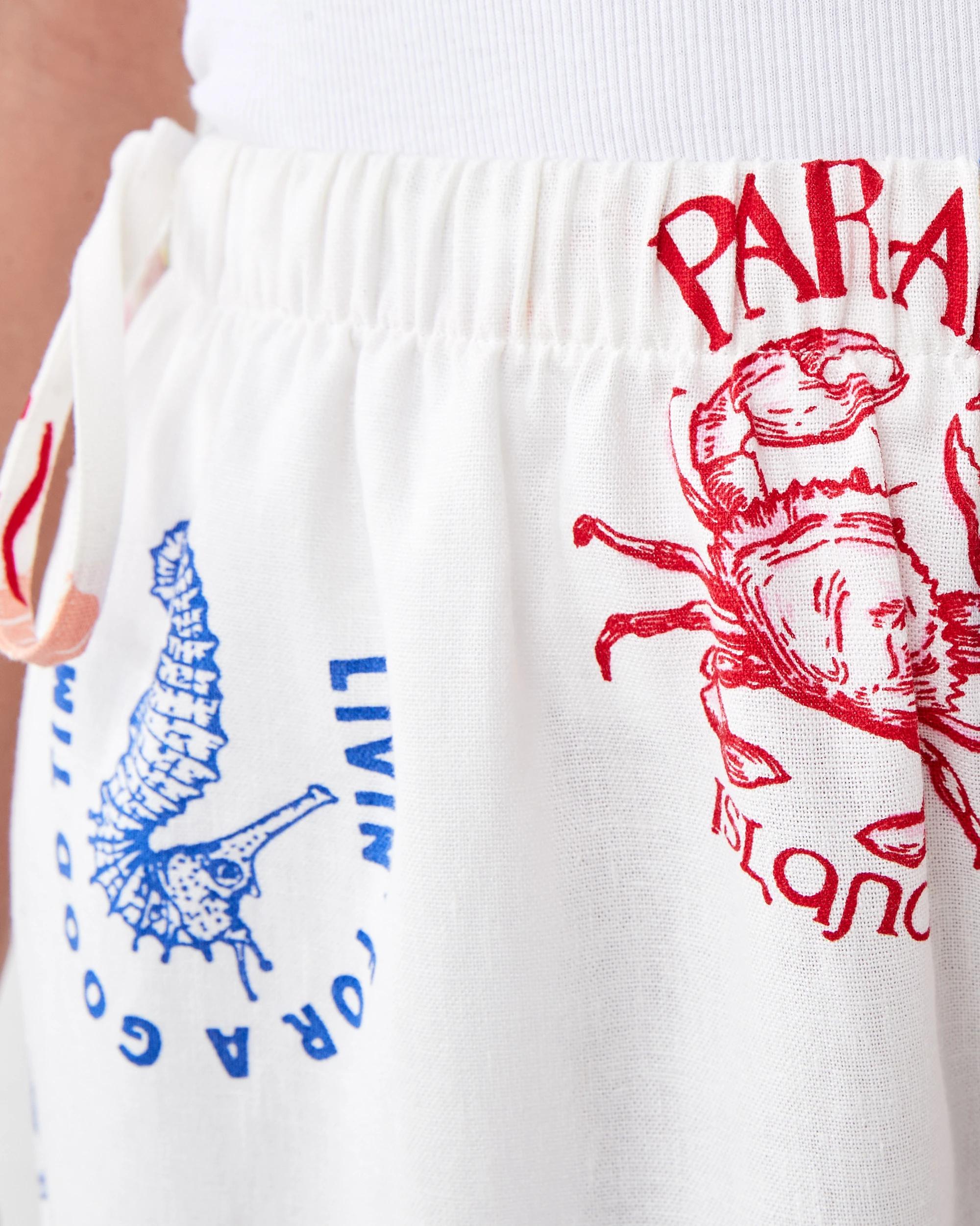 4 Linen Blend Side Tie Pants Oceanscene, 4 of 7