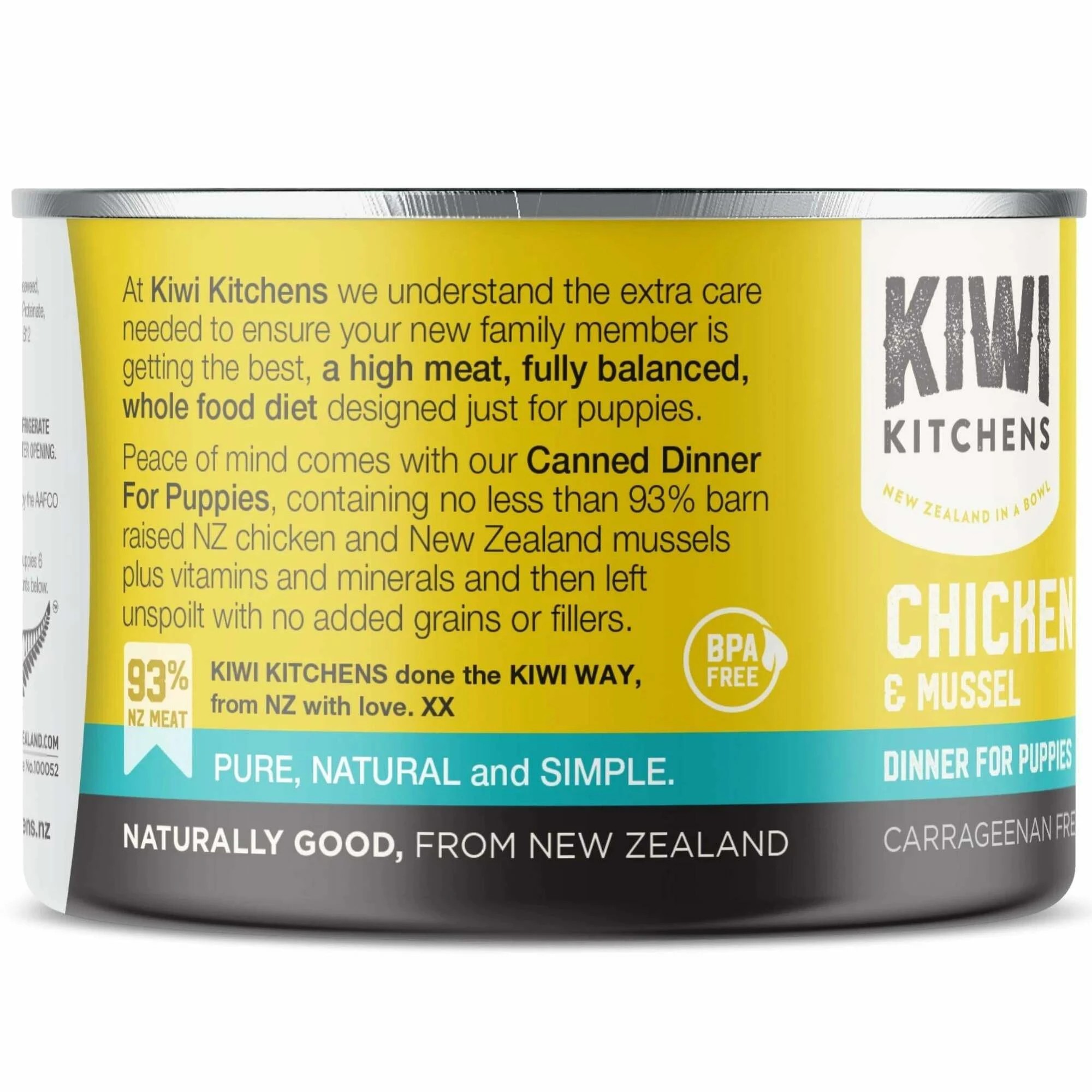 2 Kiwi Kitchens Puppy Chicken & Mussel 375g 9pk, 2 of 2