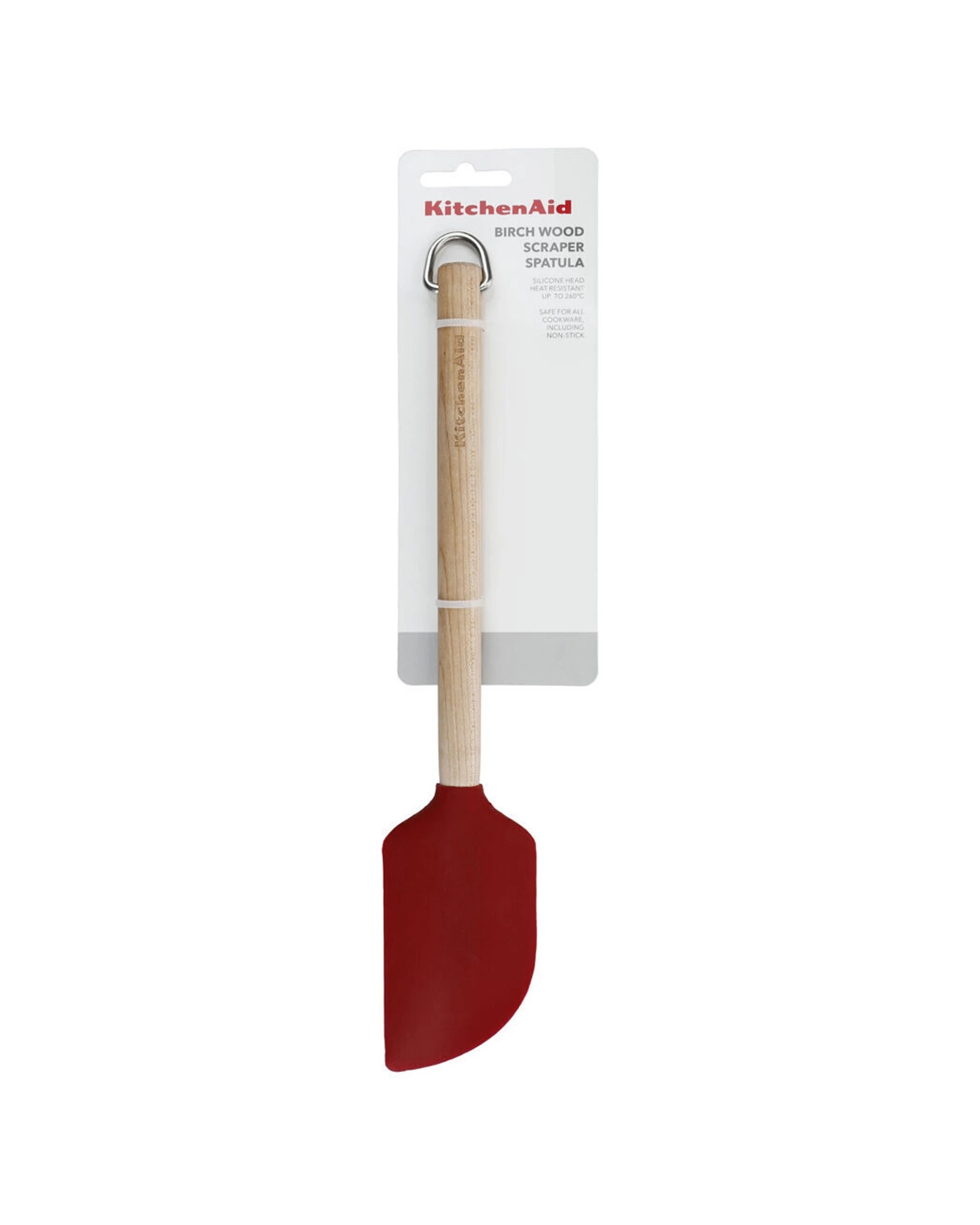 3 KitchenAid Birchwood Handle Scraper Spatula 4PK Silicone Head Kitchen Utensil - Red, 3 of 6