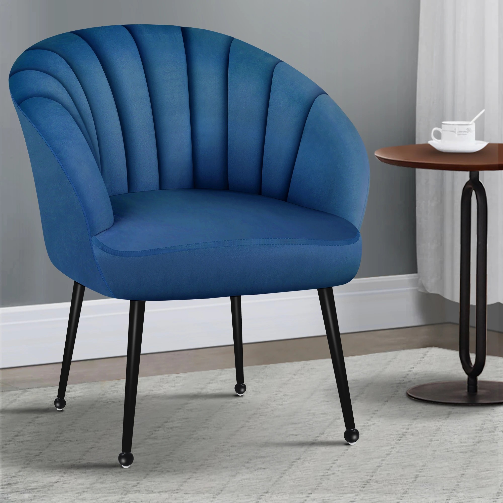 2 Alfordson Armchair Lounge Chair Accent Tub Chair Sofa Couch Velvet - Blue, 2 of 9