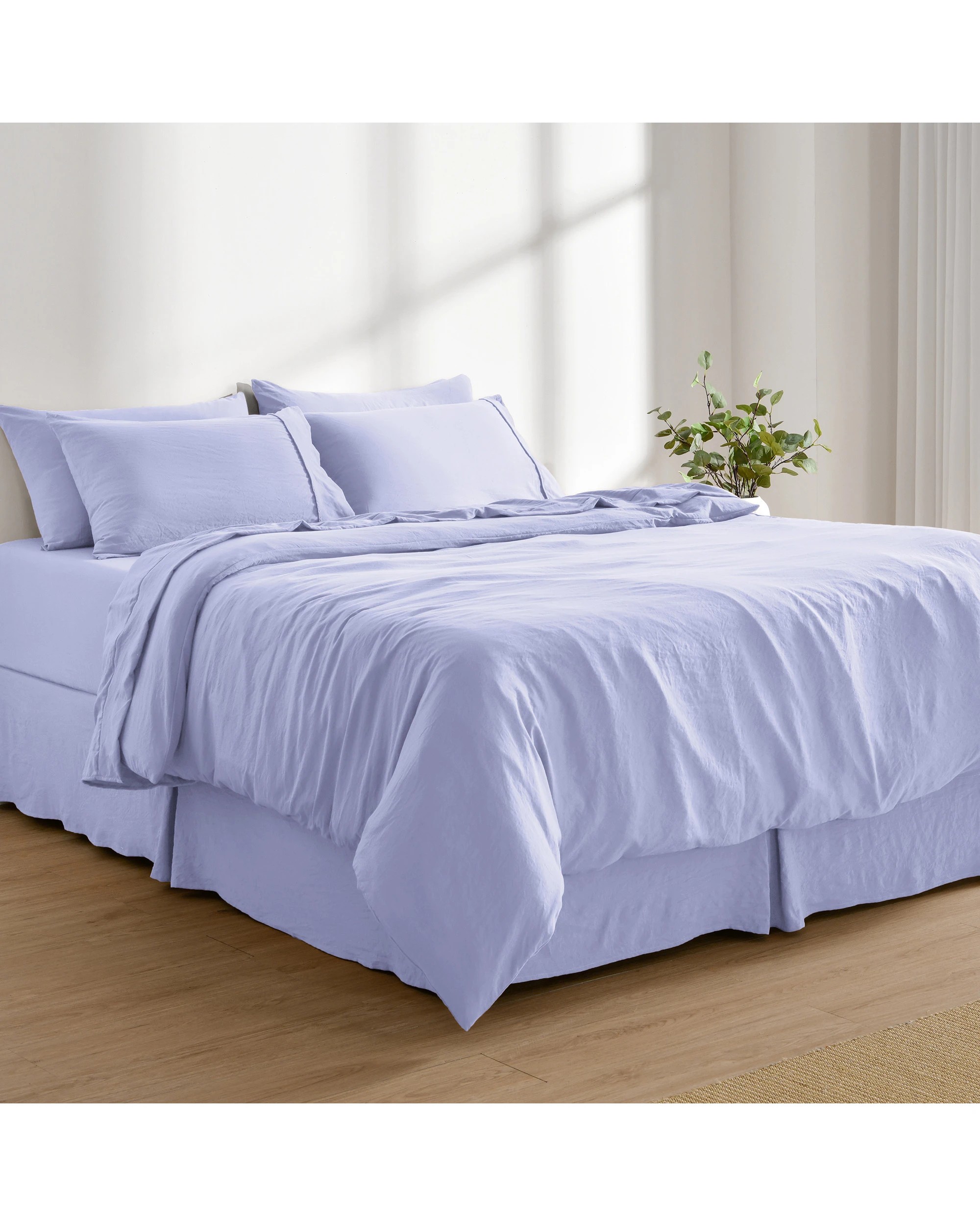 8 Dreamaker Superfine Washed Microfibre Pleated Valance - Queen Bed - Lilac, 8 of 9