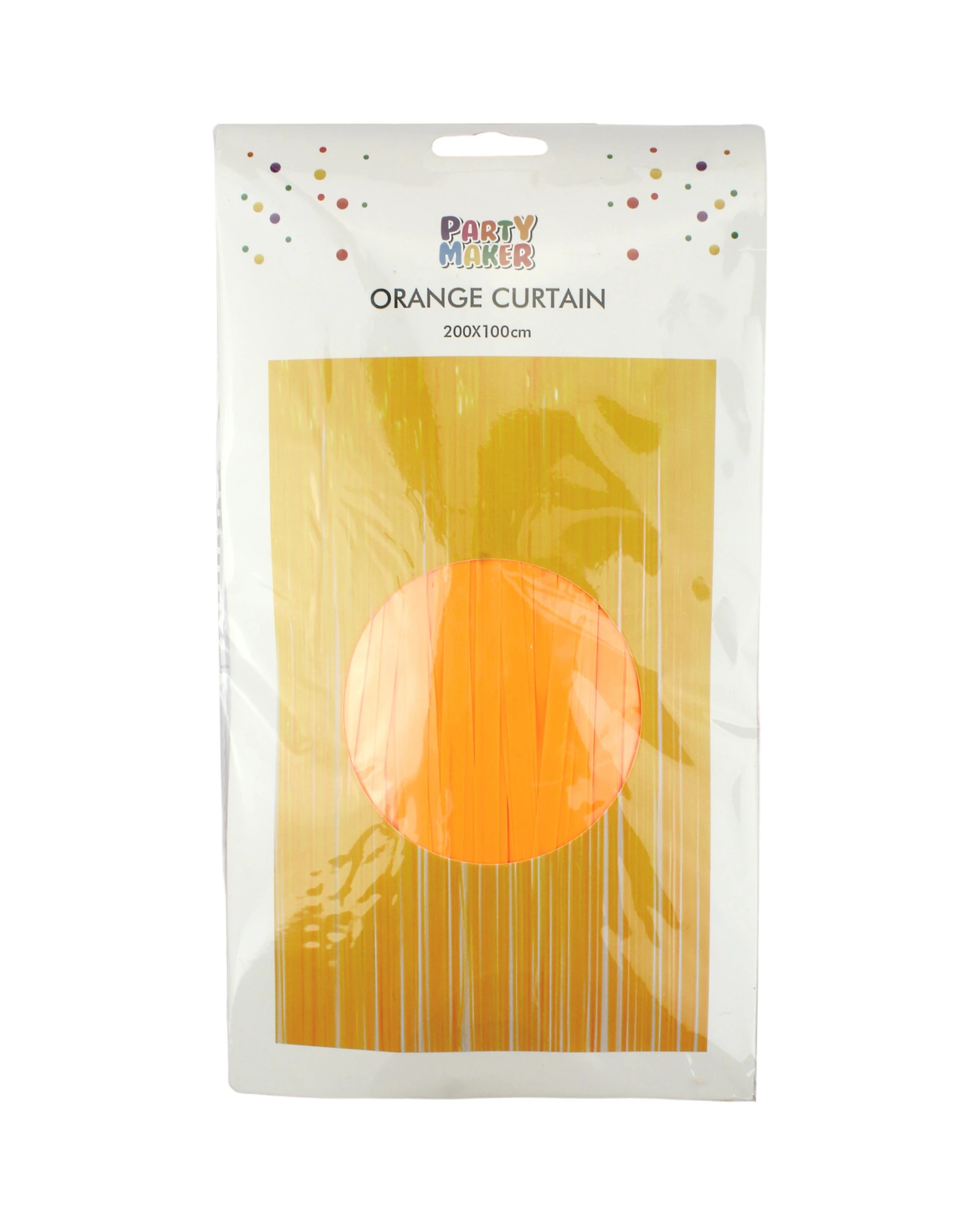 2 Partyrama Neon Orange Plastic Backdrop Curtain 100cm x 200cm - Orange, 2 of 2