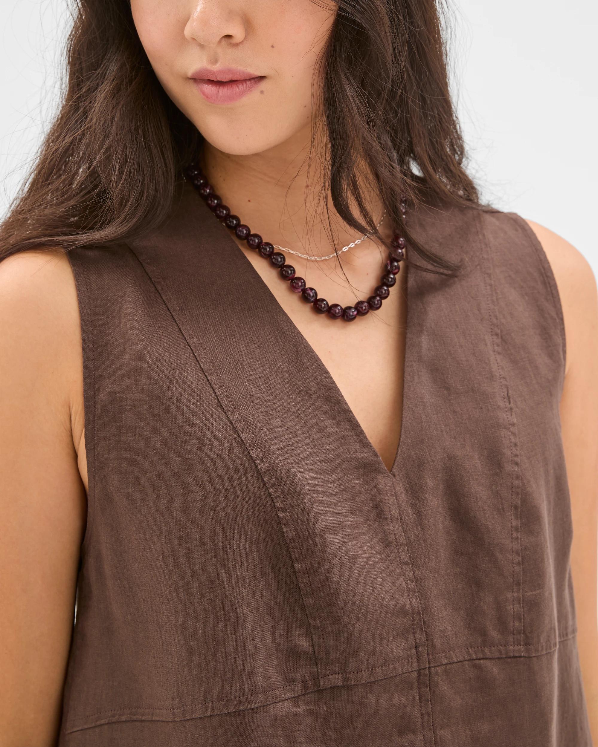 5 Target Woman European Linen Sleeveless Tunic COFFEE BEAN, 5 of 6
