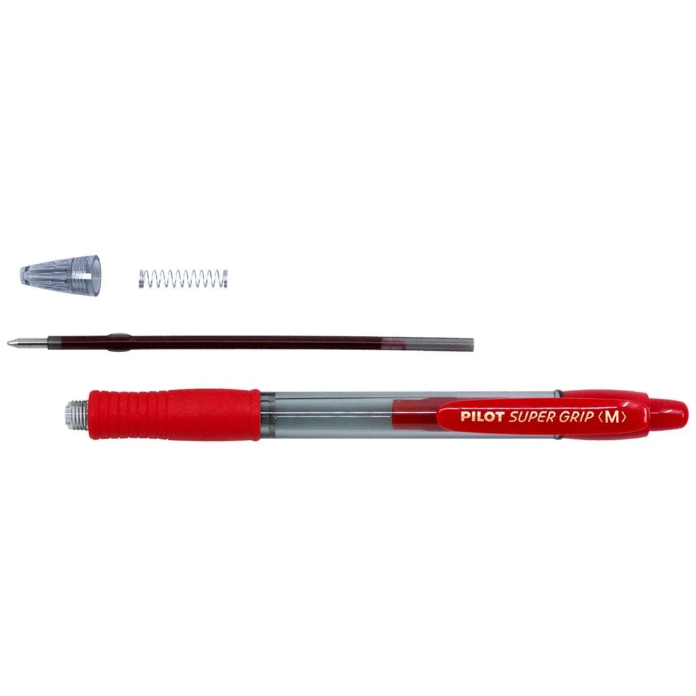 4 PILOT SuperGrip Retractable Ballpoint Medium 1mm Red 4 Pack, 4 of 8