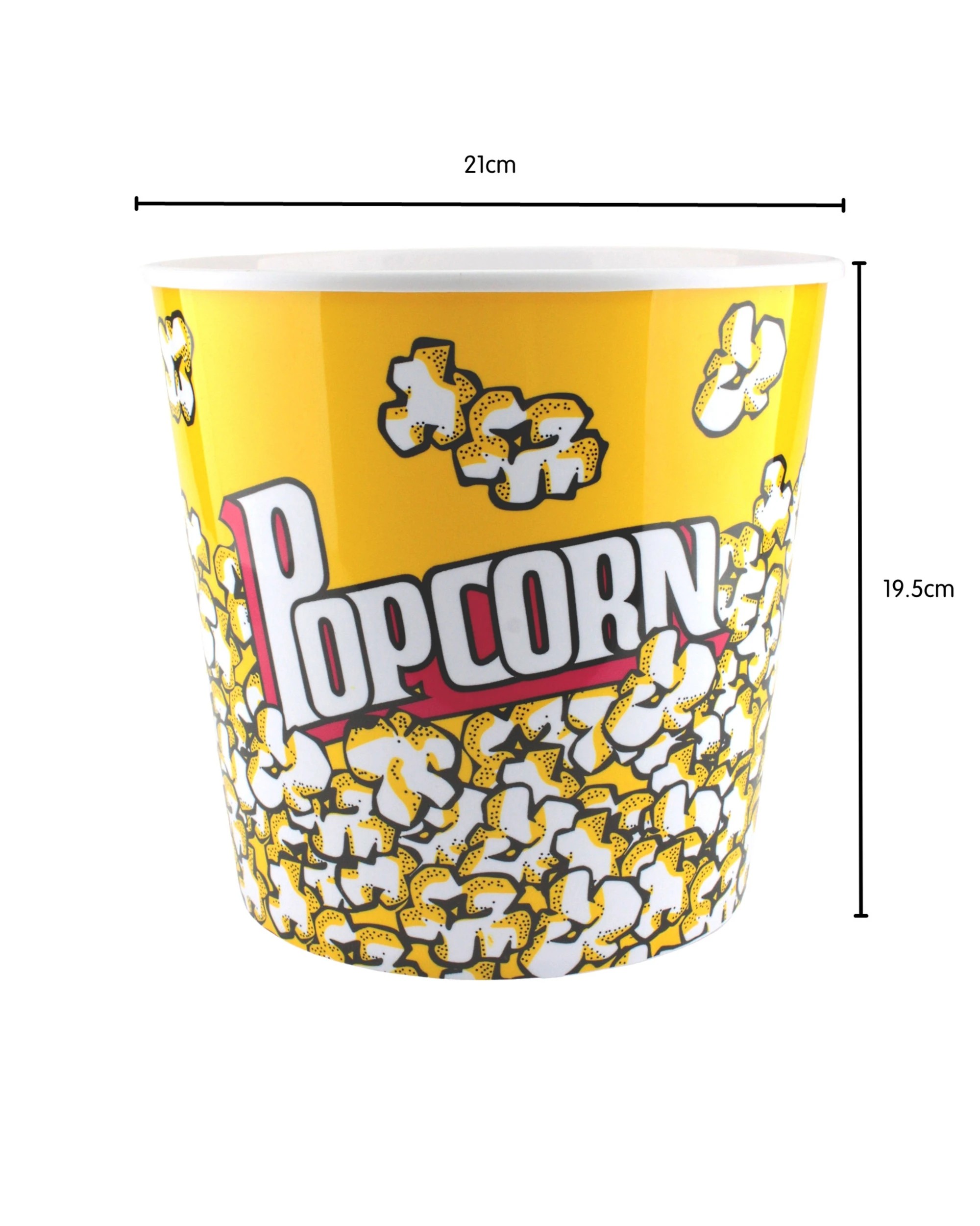 2 Durmaz Jumbo Yellow Plastic Reusable Popcorn Bucket, 2 of 2