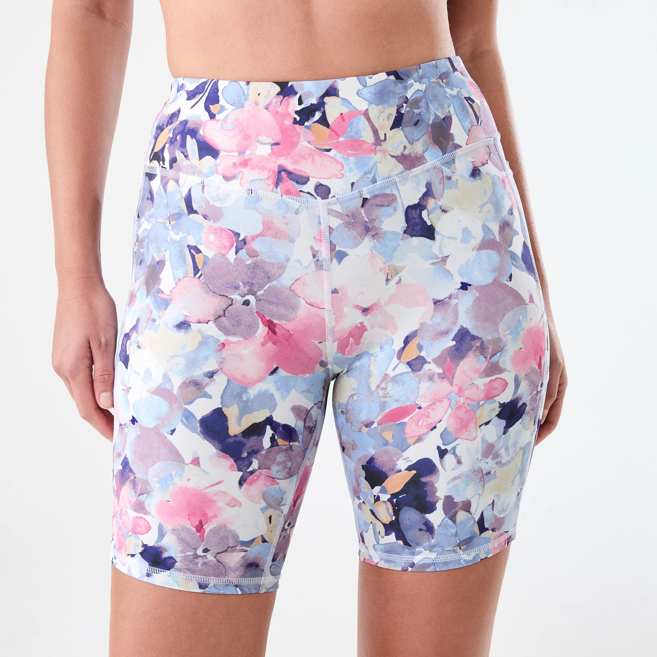 1 Active Womens Recycled Bike Shorts OCEAN PEONY, 1 of 6