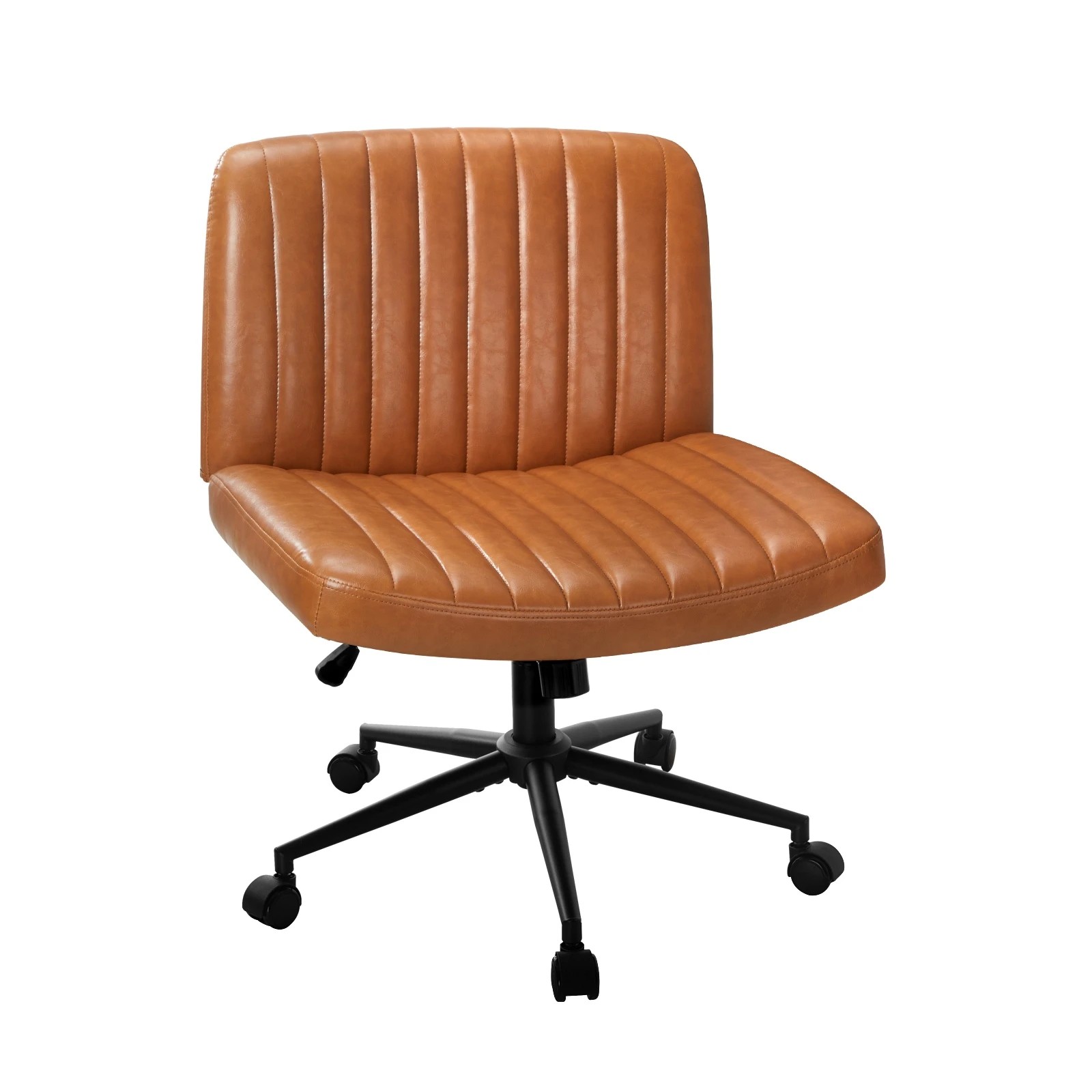 1 Oikiture Armless Office Desk Chair Faux Leather
 - Brown, 1 of 10