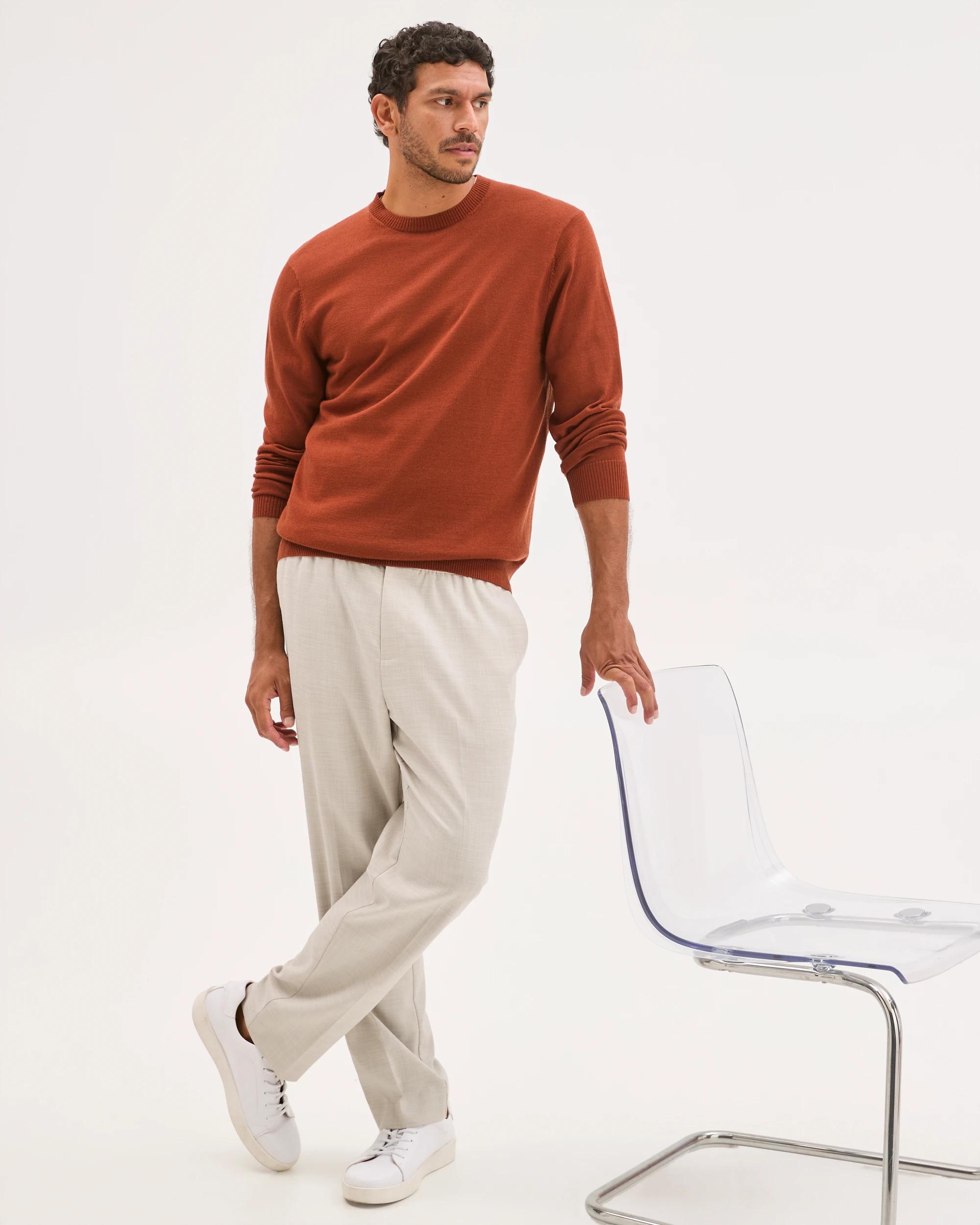 2 Preview Australian Merino Wool Knit Jumper RUST, 2 of 7