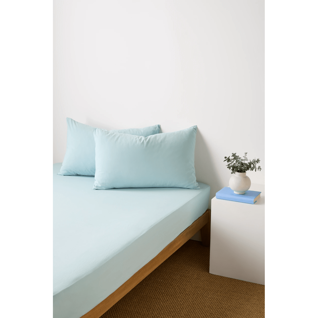 1 Arlo Cotton Stonewash Fitted Sheet - Blue, 1 of 4