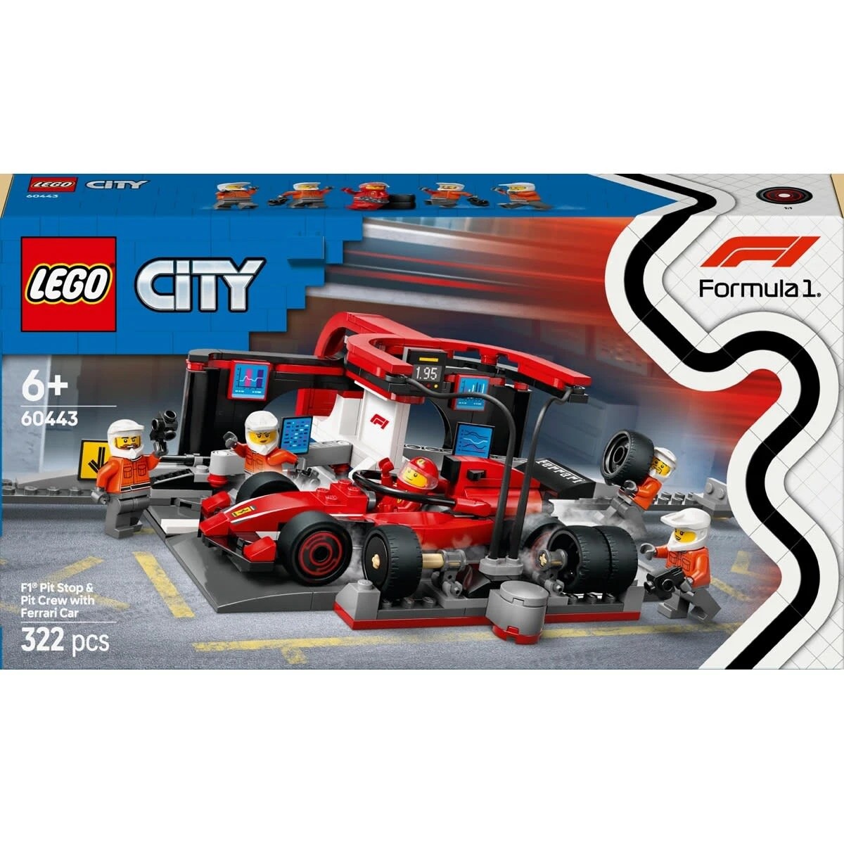 1 LEGO City F1 Pit Stop & Pit Crew with Ferrari Car 60443, 1 of 10