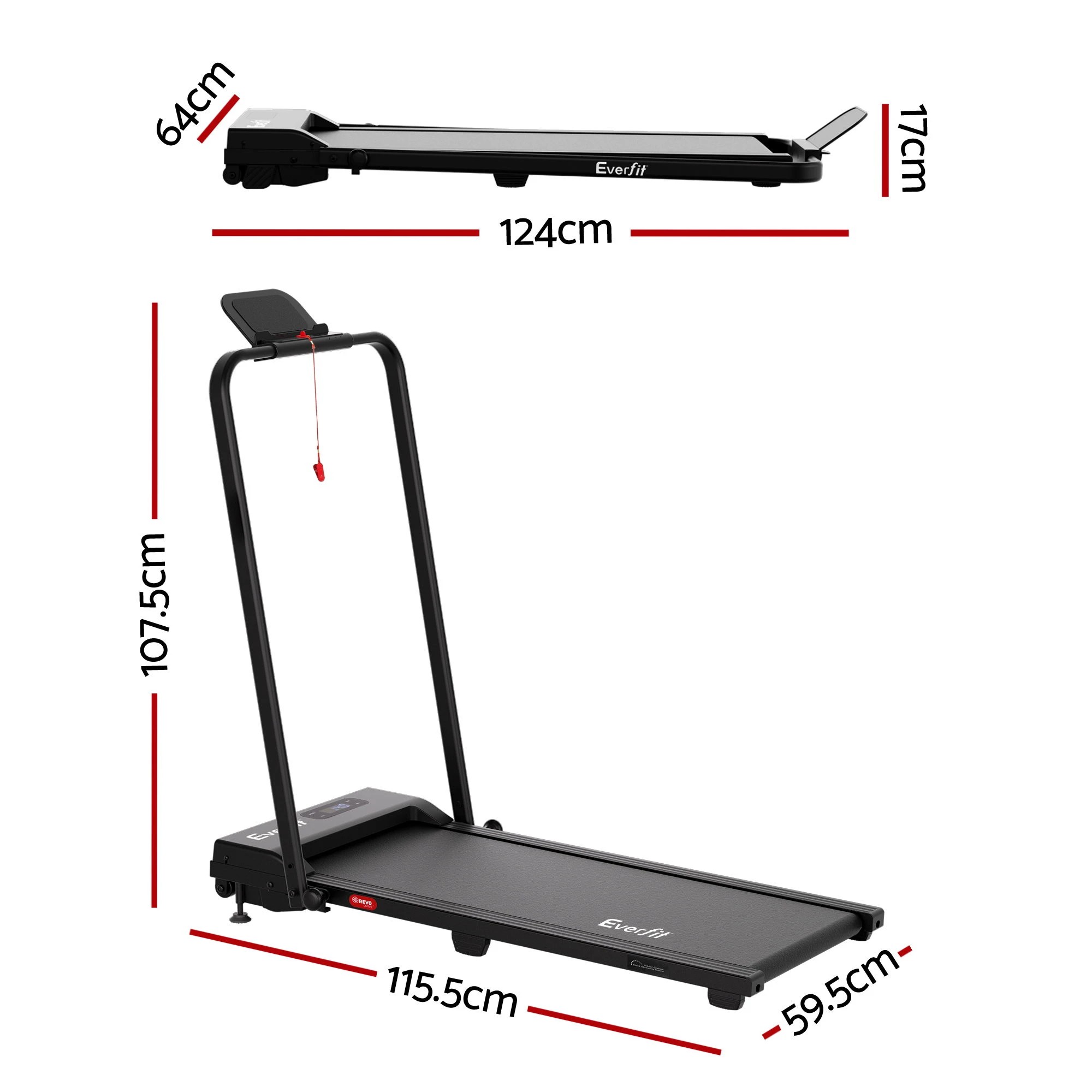 2 Everfit 3 in 1 Walking Pad Treadmill 12% Incline Under Desk Foldable for Home - Black, 2 of 10