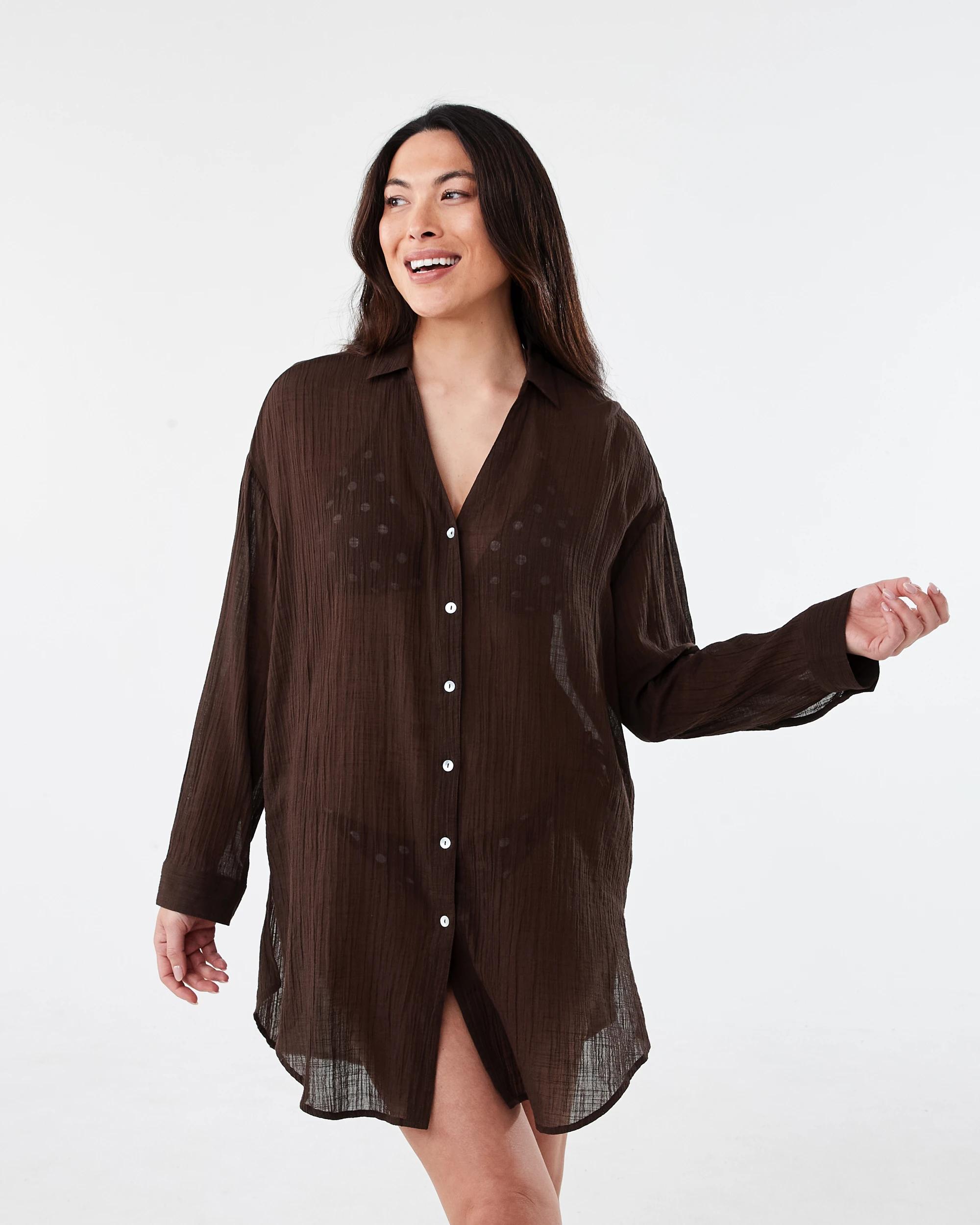 2 Cover Up Shirt Melt Brown, 2 of 9