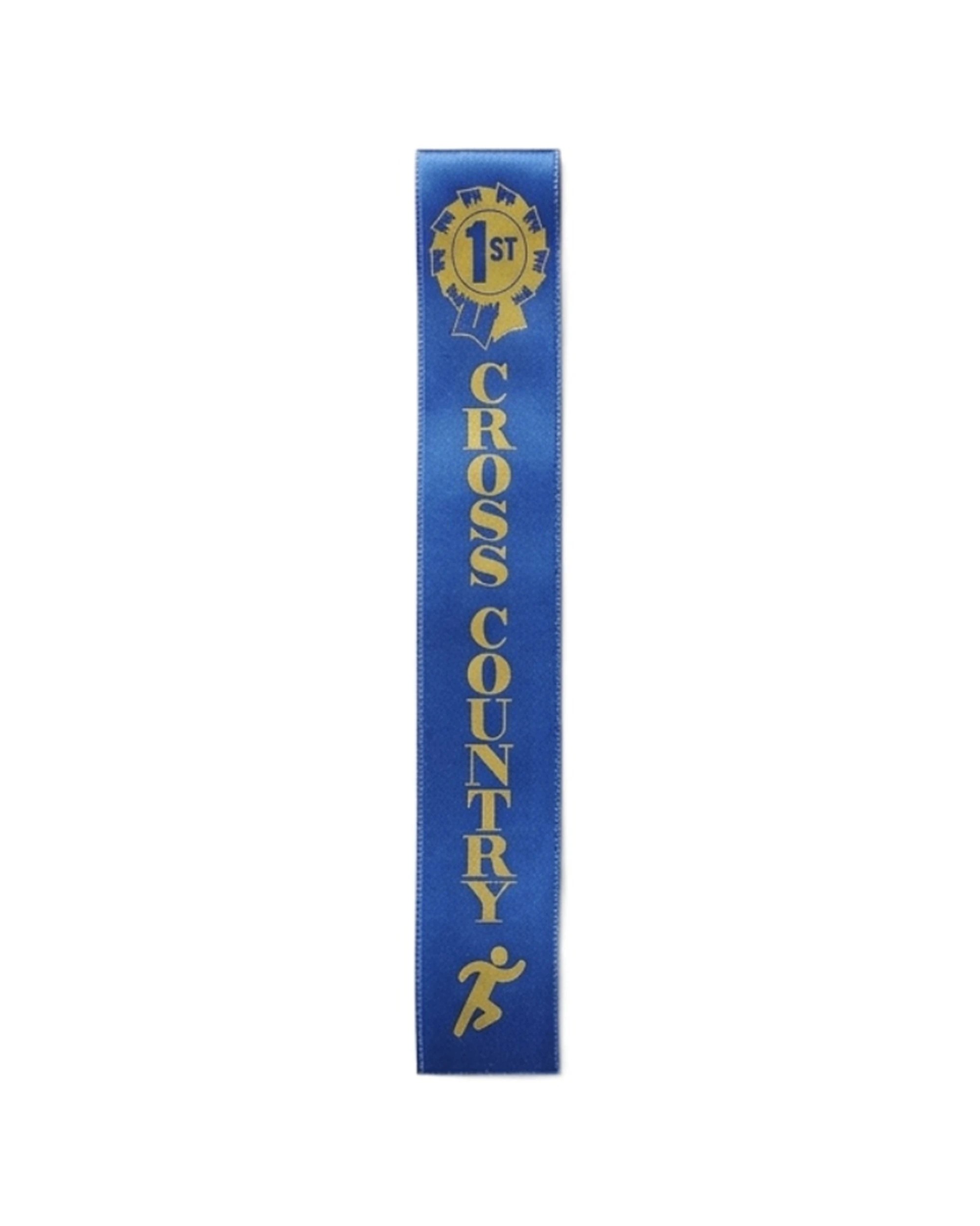 1 Victor Sports 50pc Cross Country Ribbons 1st Place Polyester 3x17cm - Blue, 1 of 1