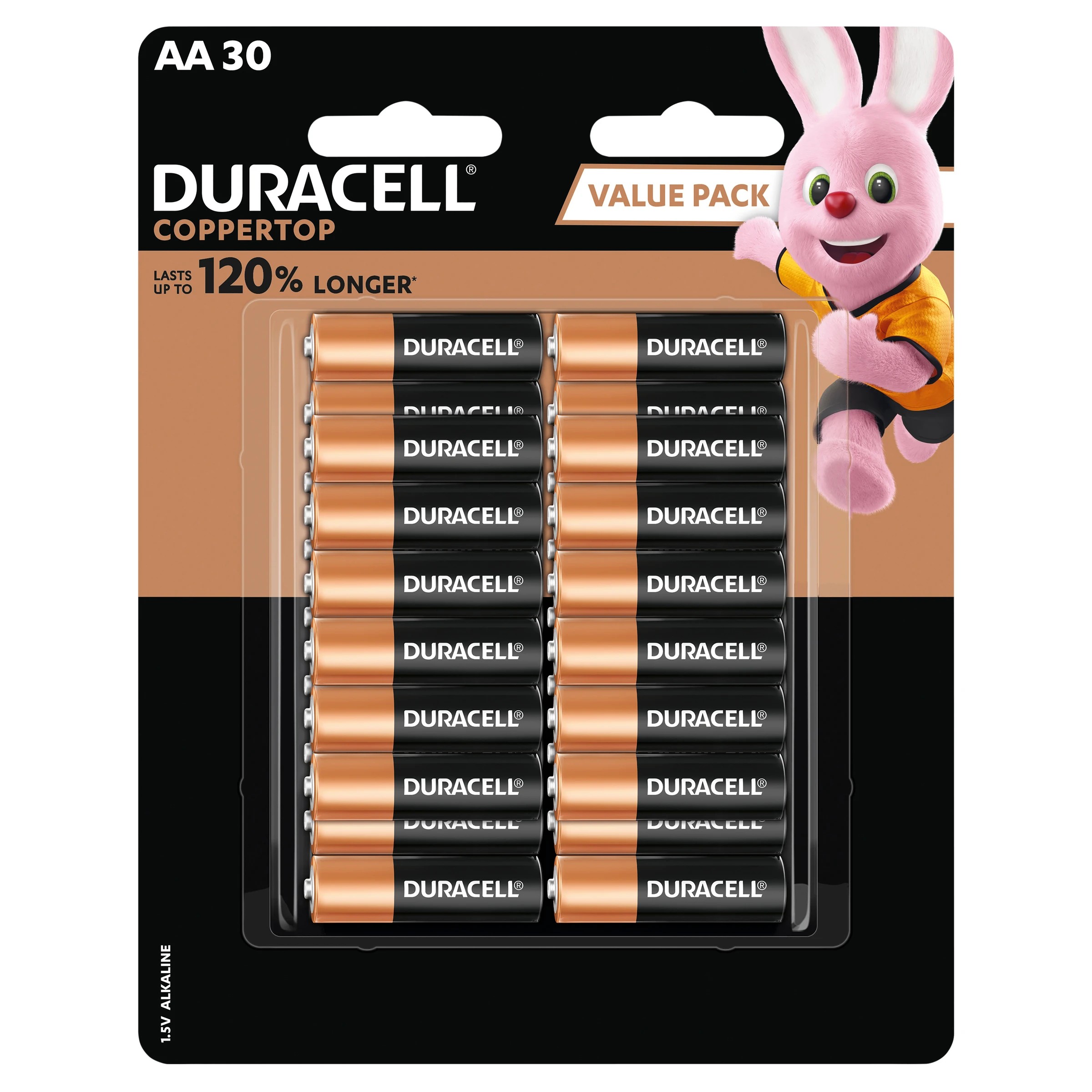 1 Duracell Coppertop Alkaline AA 30 Pack Batteries, 1 of 7