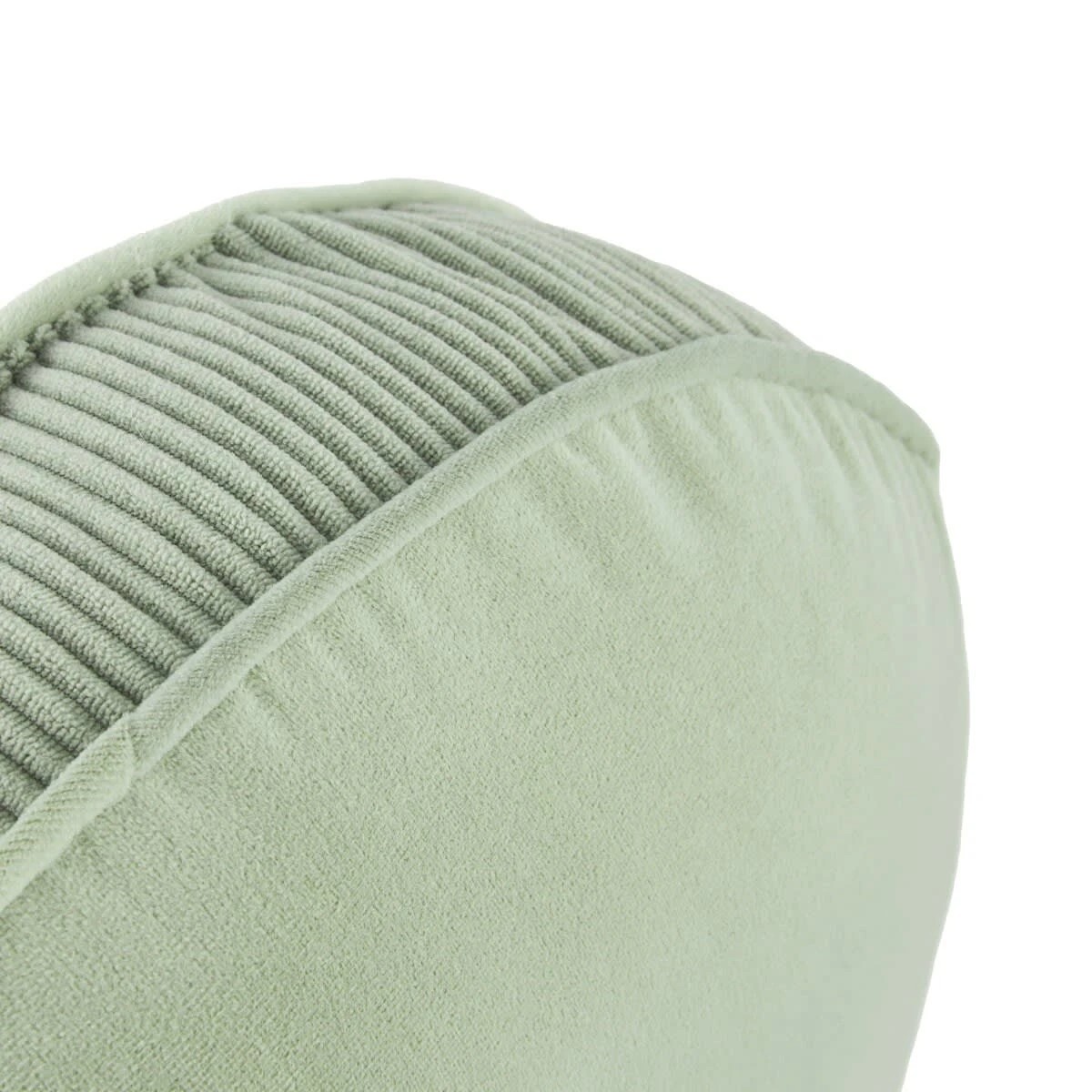 4 40cm Velvet Round Cushion - Seagrass, 4 of 4