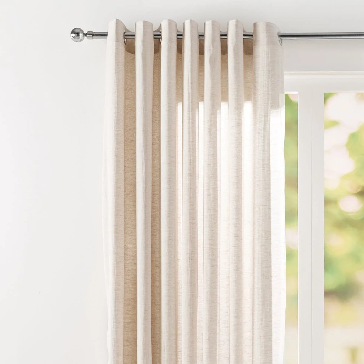 2 Cairo Wide Curtain - Beige - 240cm x 221cm, 2 of 5