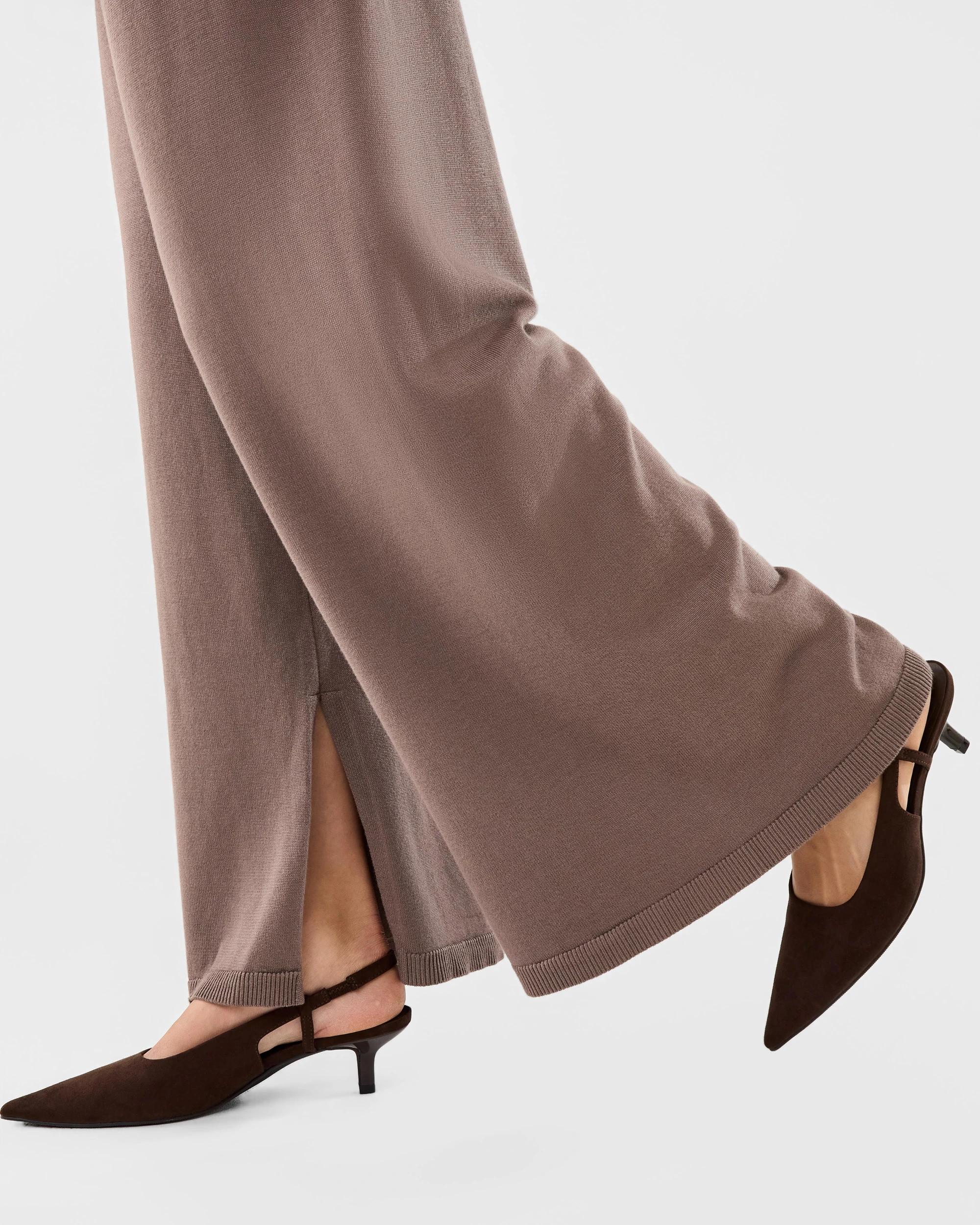 6 Side Split True Knit Pants Taupe Brn, 6 of 6