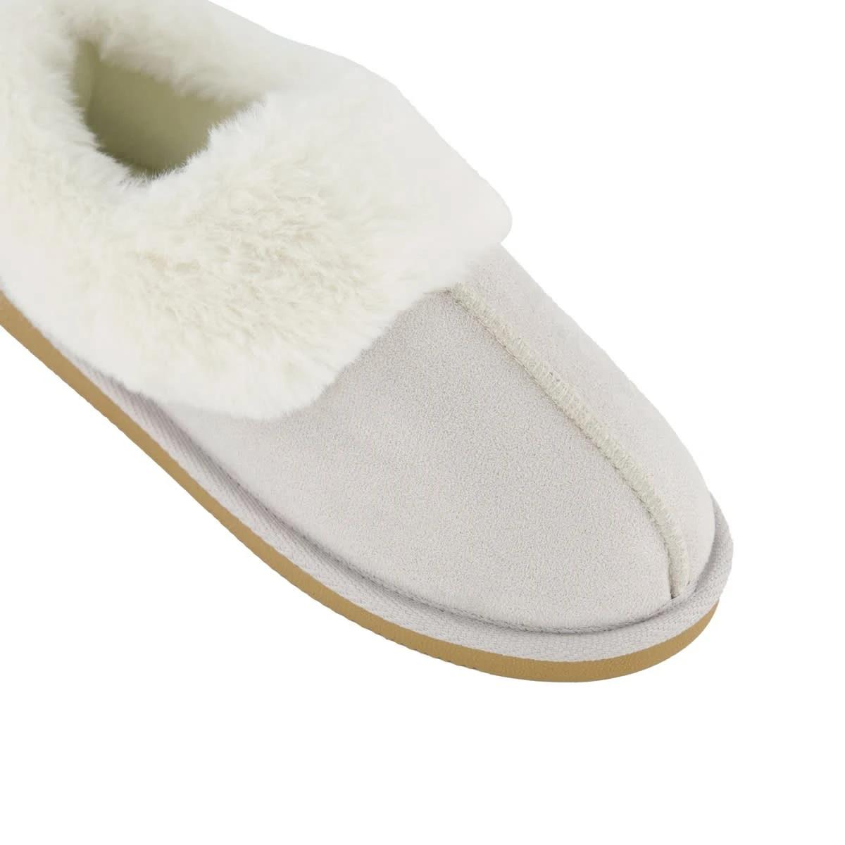4 Comfort Microsuede Slippers White Sand, 4 of 4