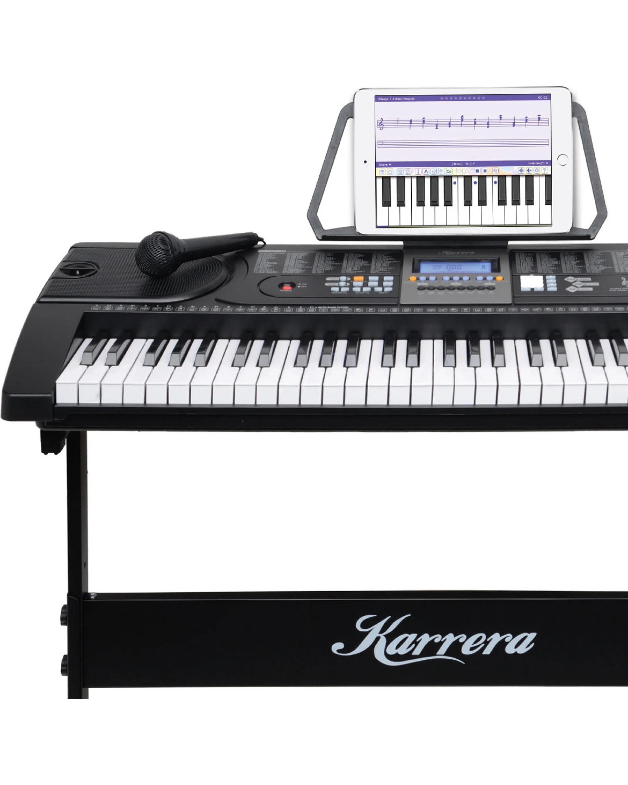 7 Karrera 61 Keys Electronic Keyboard Piano with Stand in Black - Black, 7 of 8