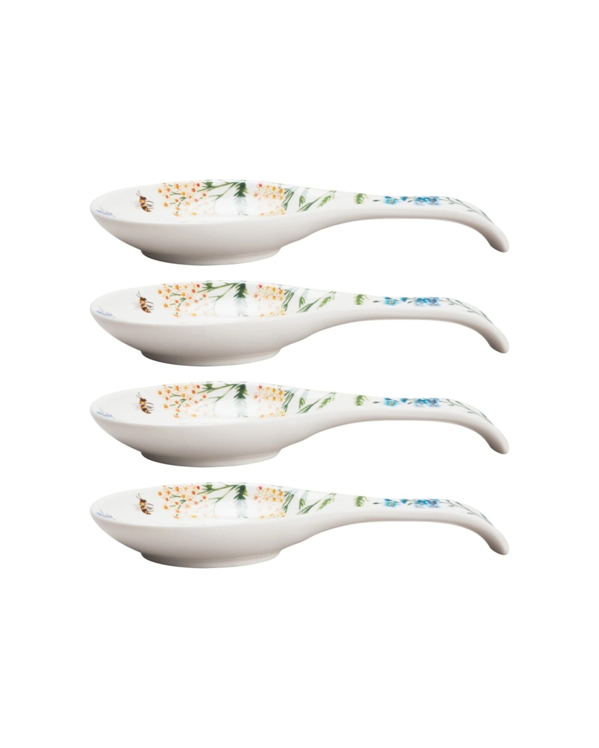 1 Maxwell & Williams 4PK Porcelain Spoon Rest Holder Botanical Fluttering Meadow - Multi, 1 of 5