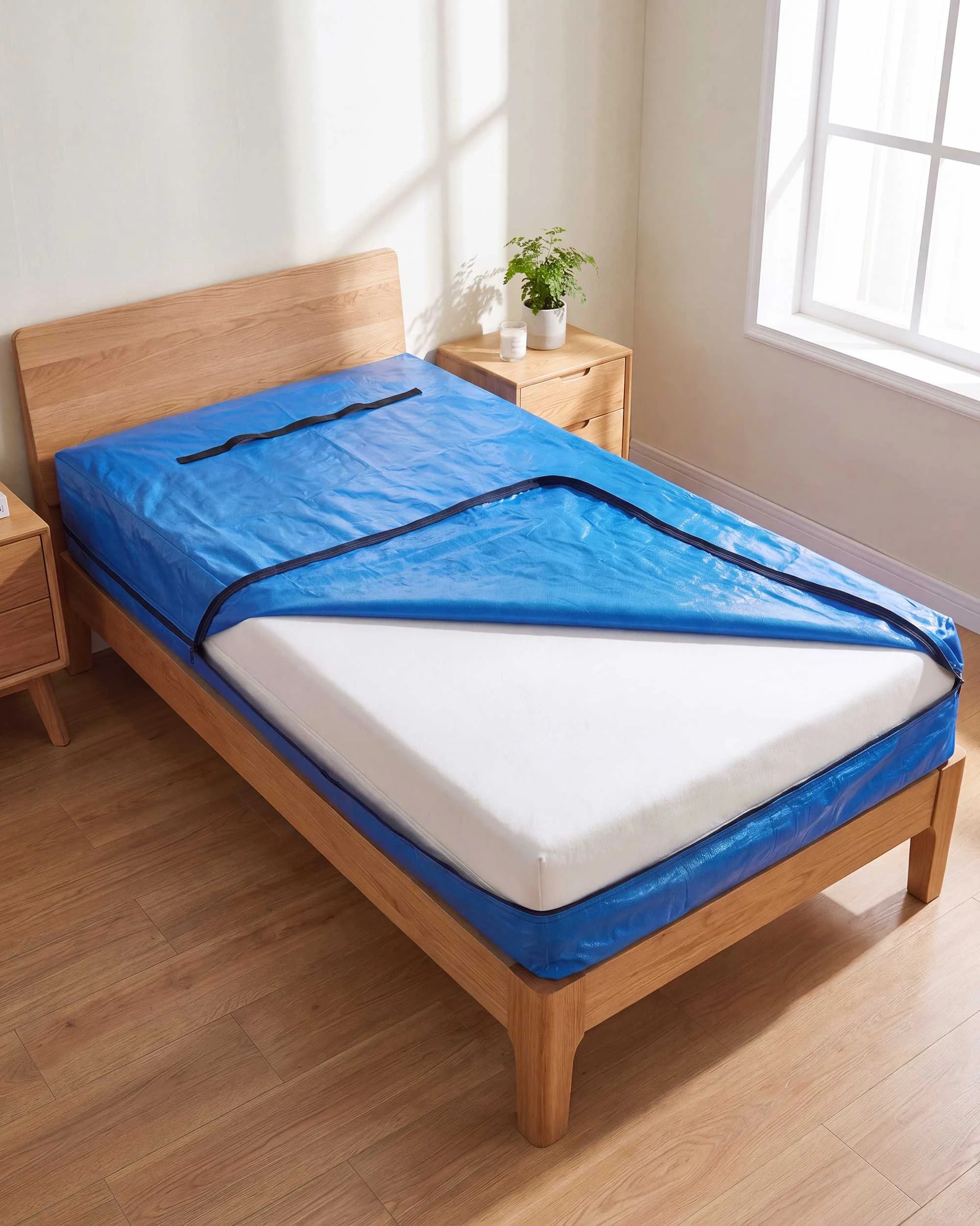 2 MOBI Mattress Bag Easy Moving Waterproof Protector Dust Cover Single Size, 2 of 9