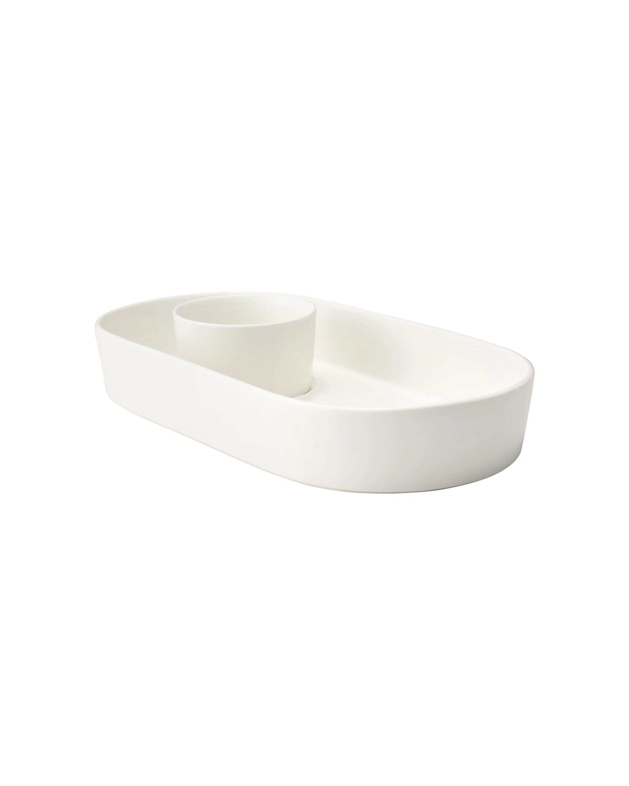 2 Ecology Origin Oval Chip And Dip Bowl Porcelain Serveware Creamy, 2 of 3