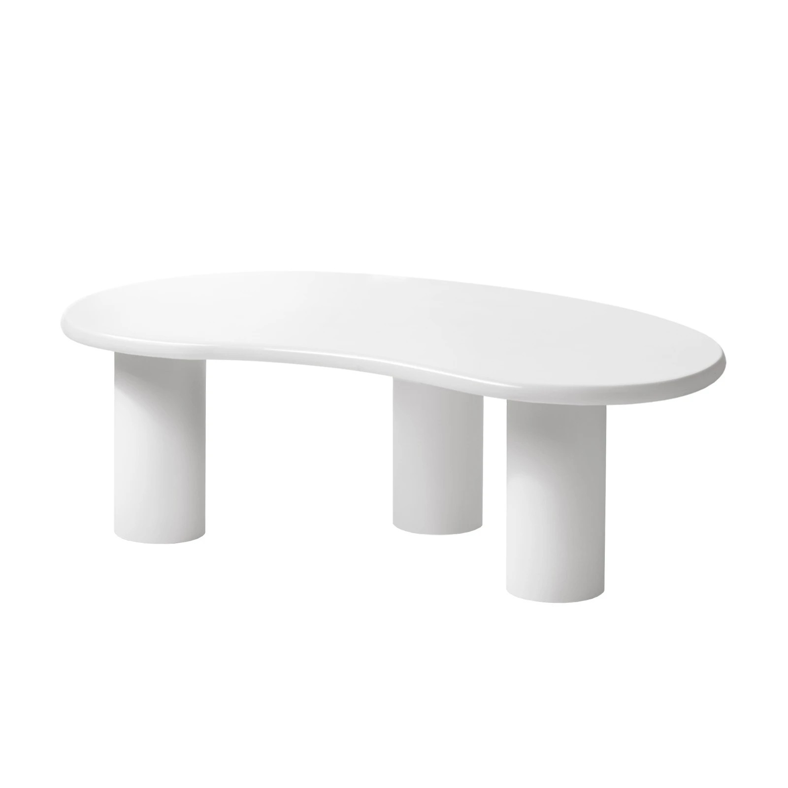 1 Oikiture Coffee Table Sofa Cafe Desk Side Tables Living Room Irregular
 - White, 1 of 10