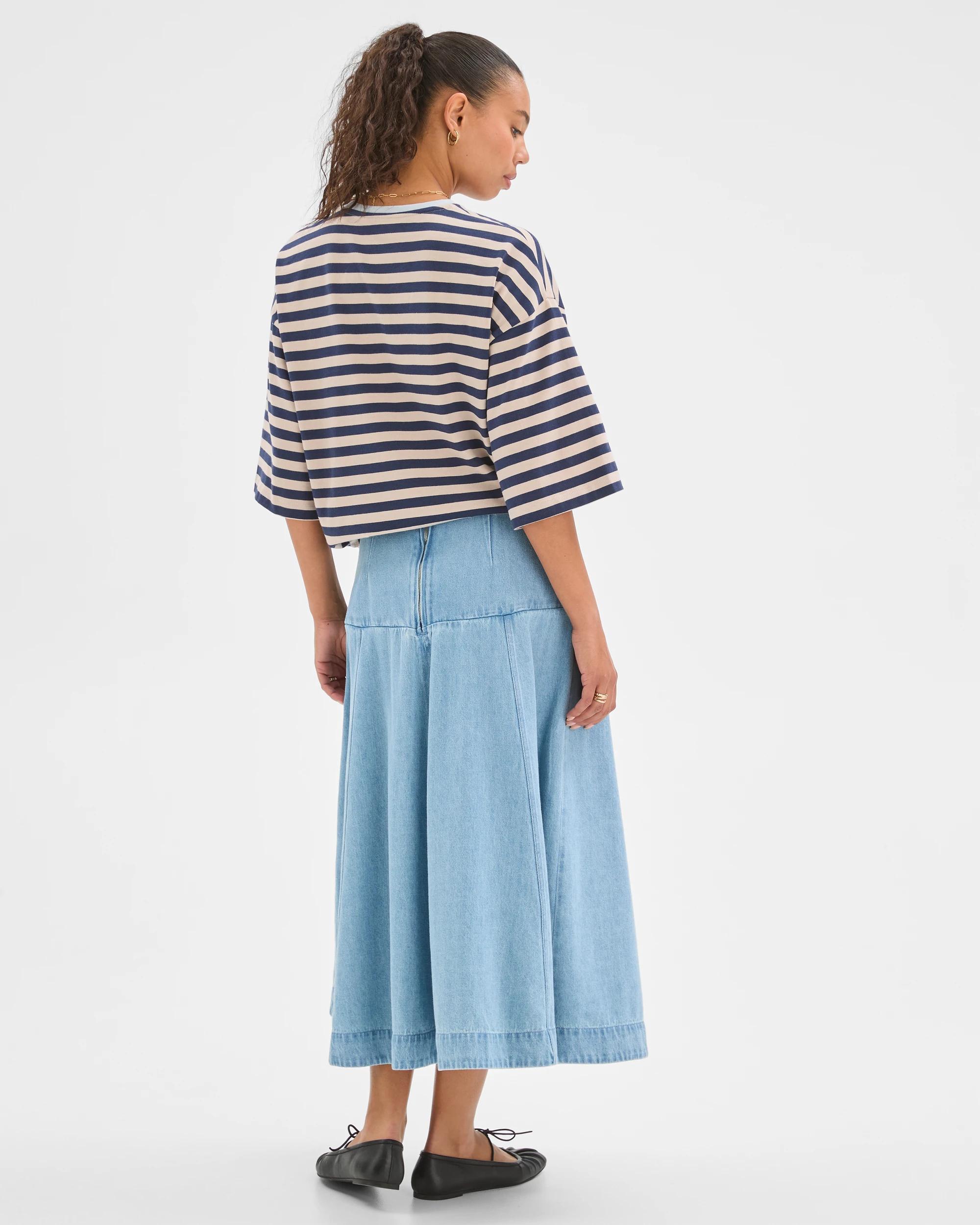 7 Target Denim Panelled Denim Maxi Skirt FADED BLUE, 7 of 7