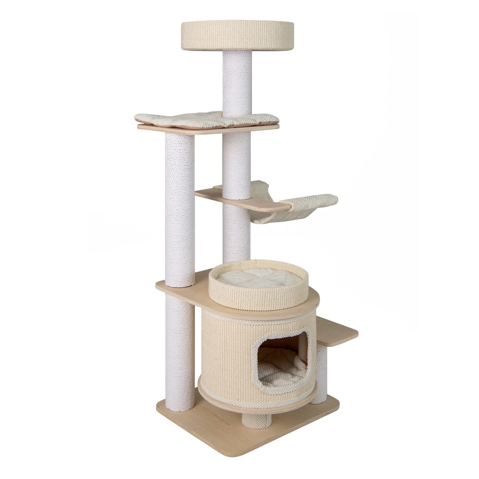 7 Costway 151cm Multi-level Cat Tower w/Comfy Padded Top Perch Pet Play Center, 7 of 7