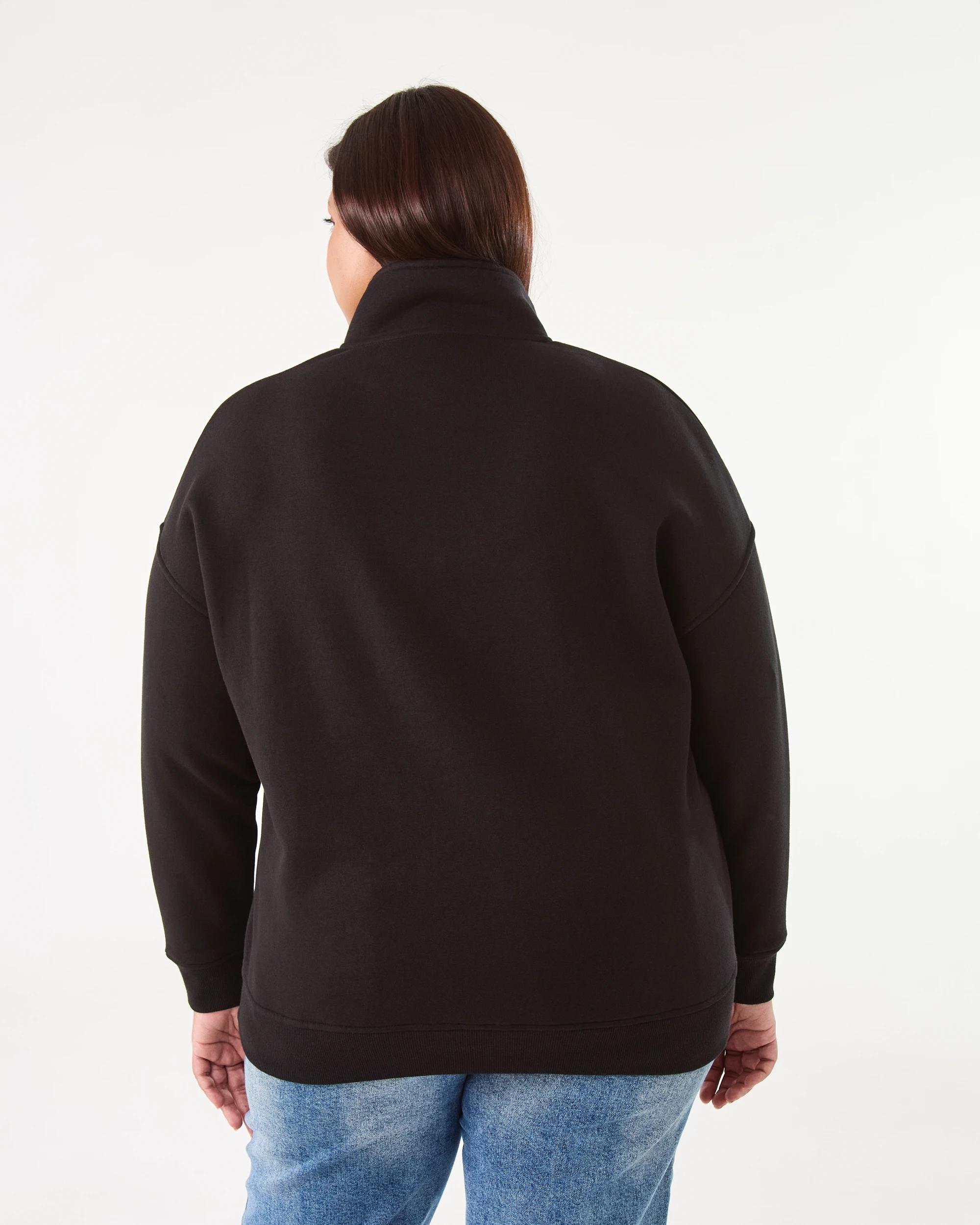 3 Curve Quarter Zip Sweatshirt Black, 3 of 7
