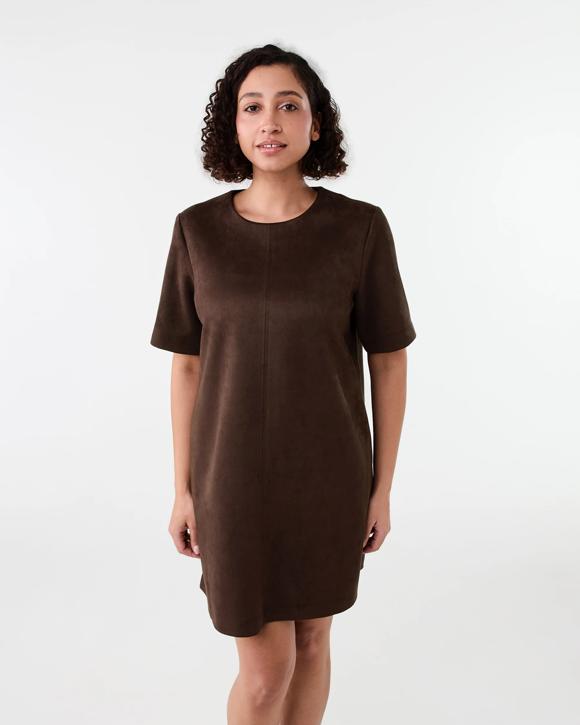 Short Sleeve Suedette T-shirt Mini Dress
