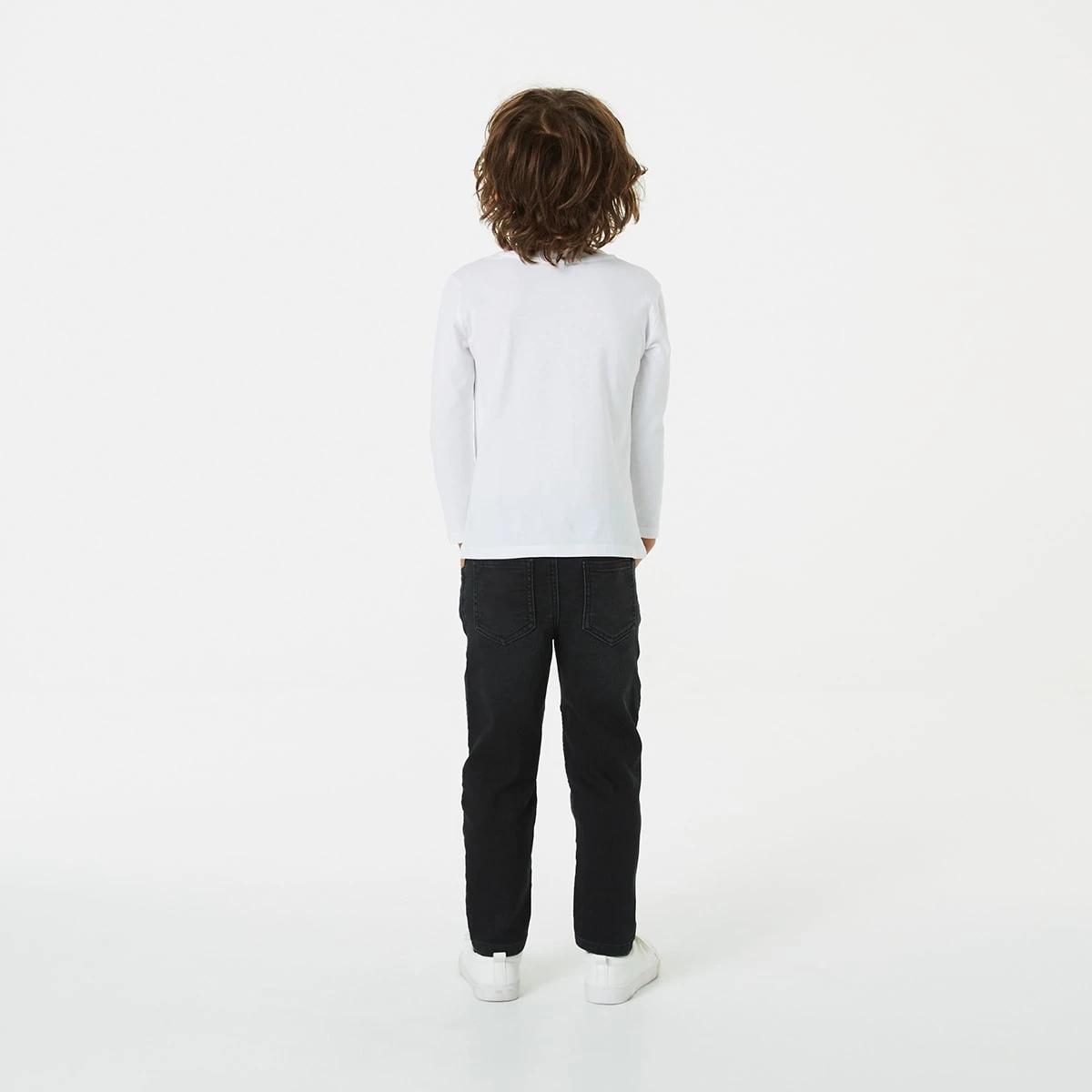 6 Knit Moto Denim Jeans Black Wash, 6 of 8