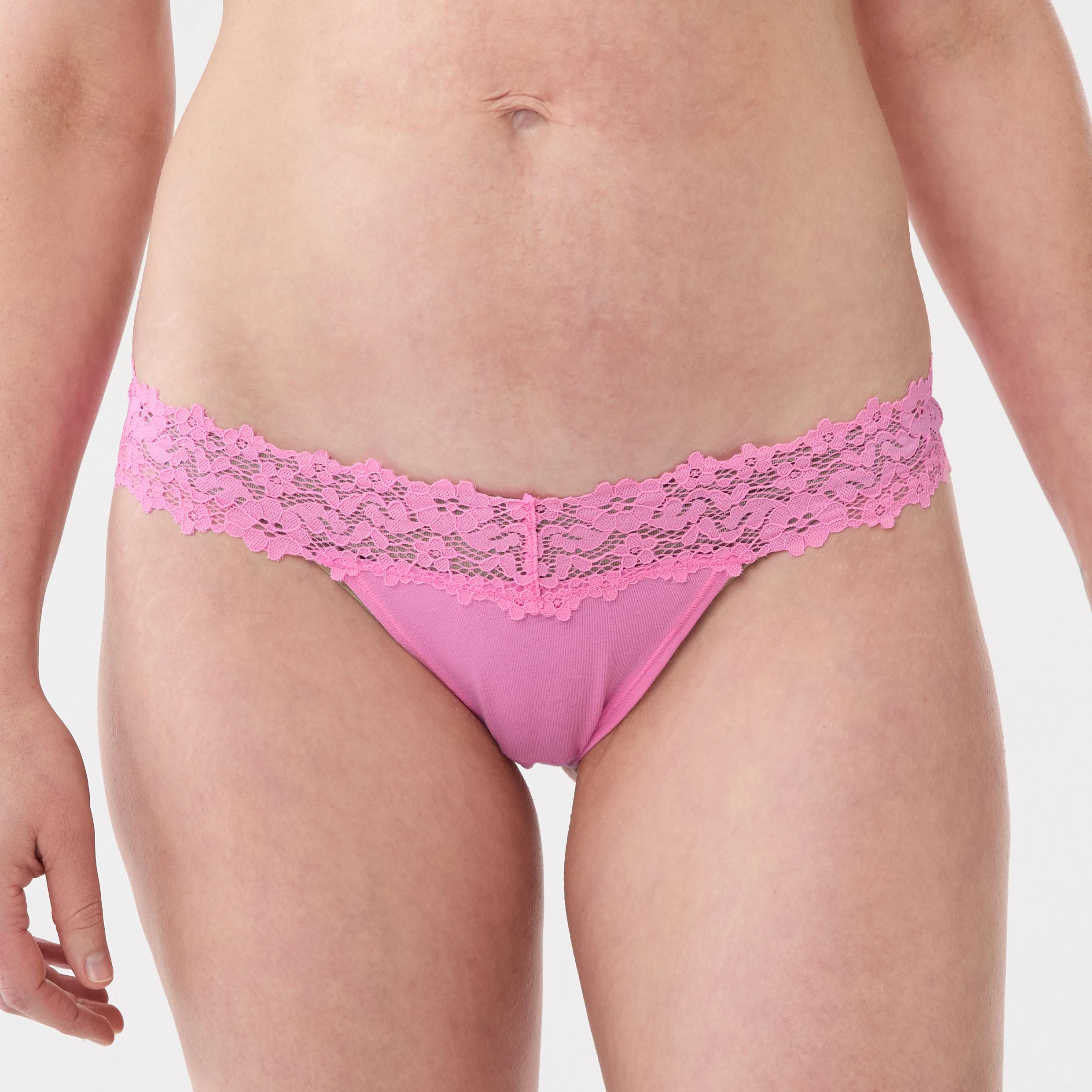 6 3 Pack Cotton Lace G-String Briefs LIGHT FAWN, BRIGHT LAVENDER, FAIRY FLOSS, 6 of 8