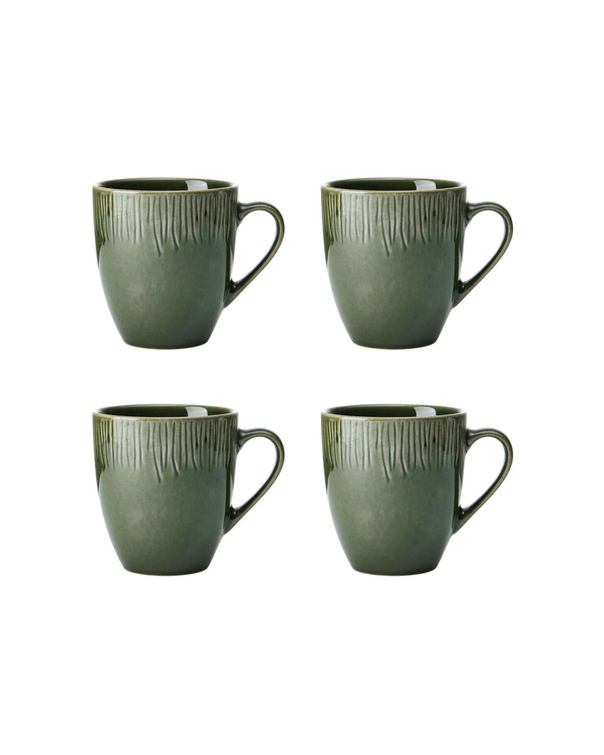 1 Mikasa Jardin 4pc Stoneware Mug Set 420ml Botanical Vibes - Green, 1 of 6