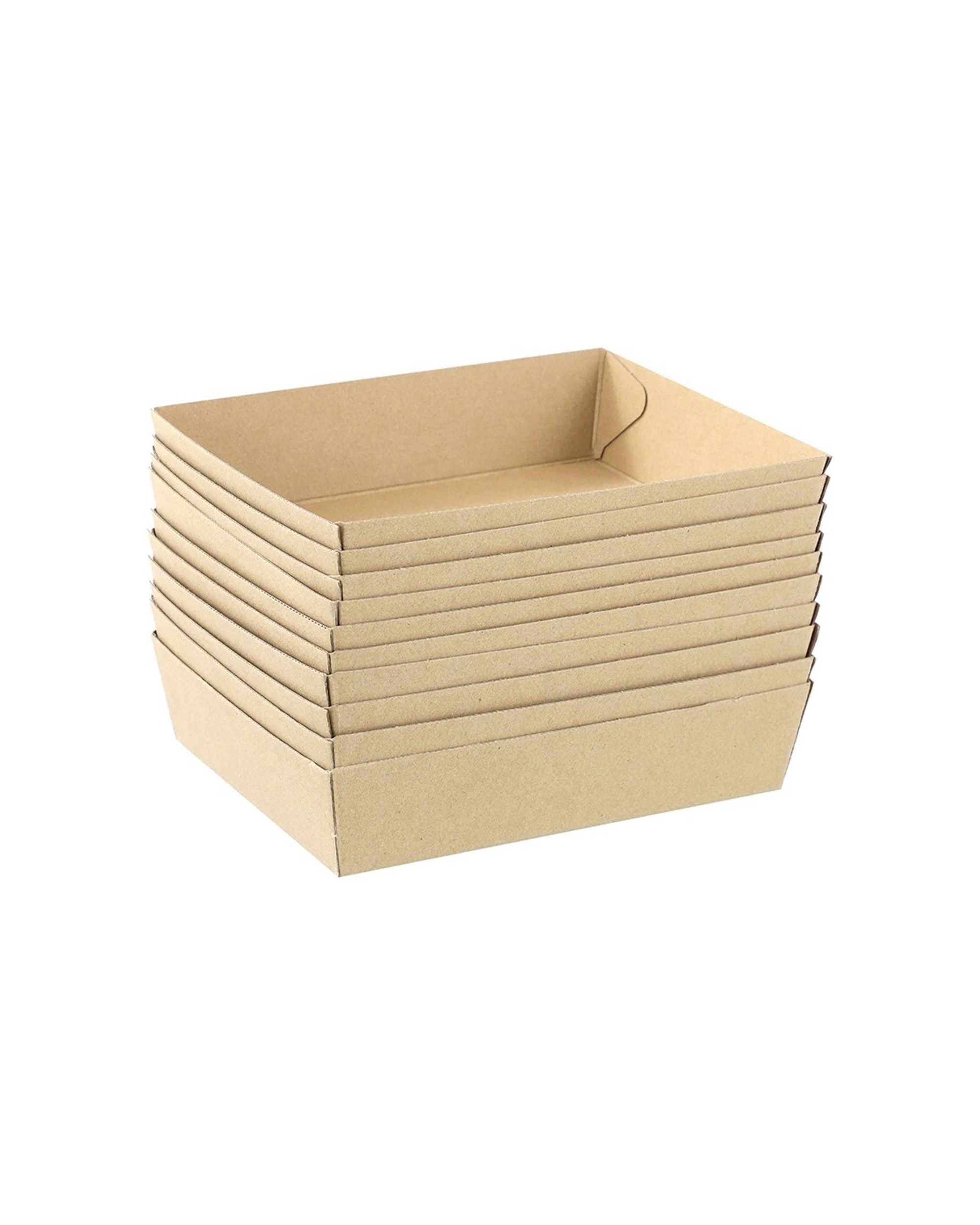 2 10pc Lemon And Lime 23cm Eco Kraft Disposable Food/takeaway Serving Tray Plate
 - Natural, 2 of 3