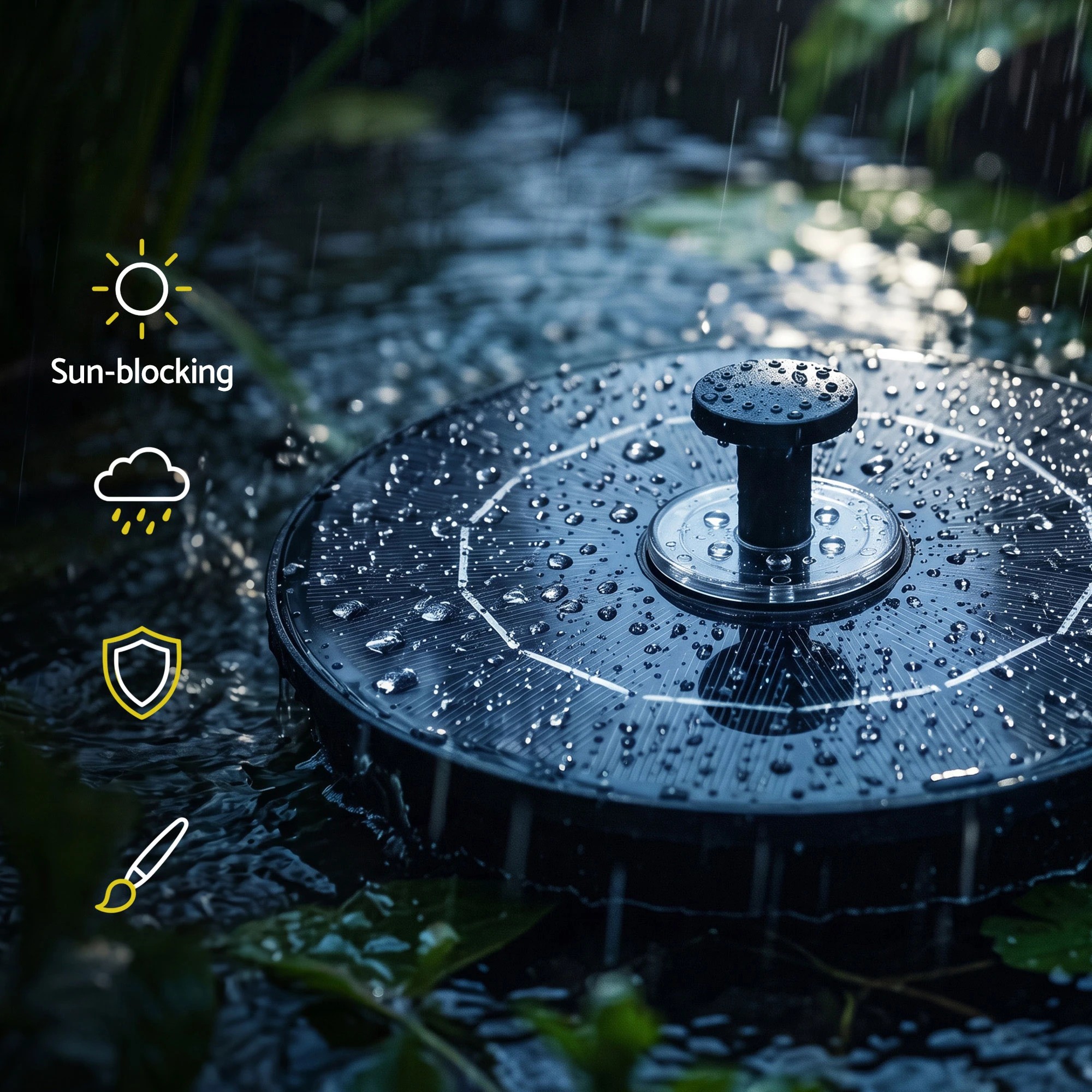 6 Gardeon Solar Fountain Pump Bird Bath LED Lights 165 L/h Flow 17cm - Black, 6 of 9