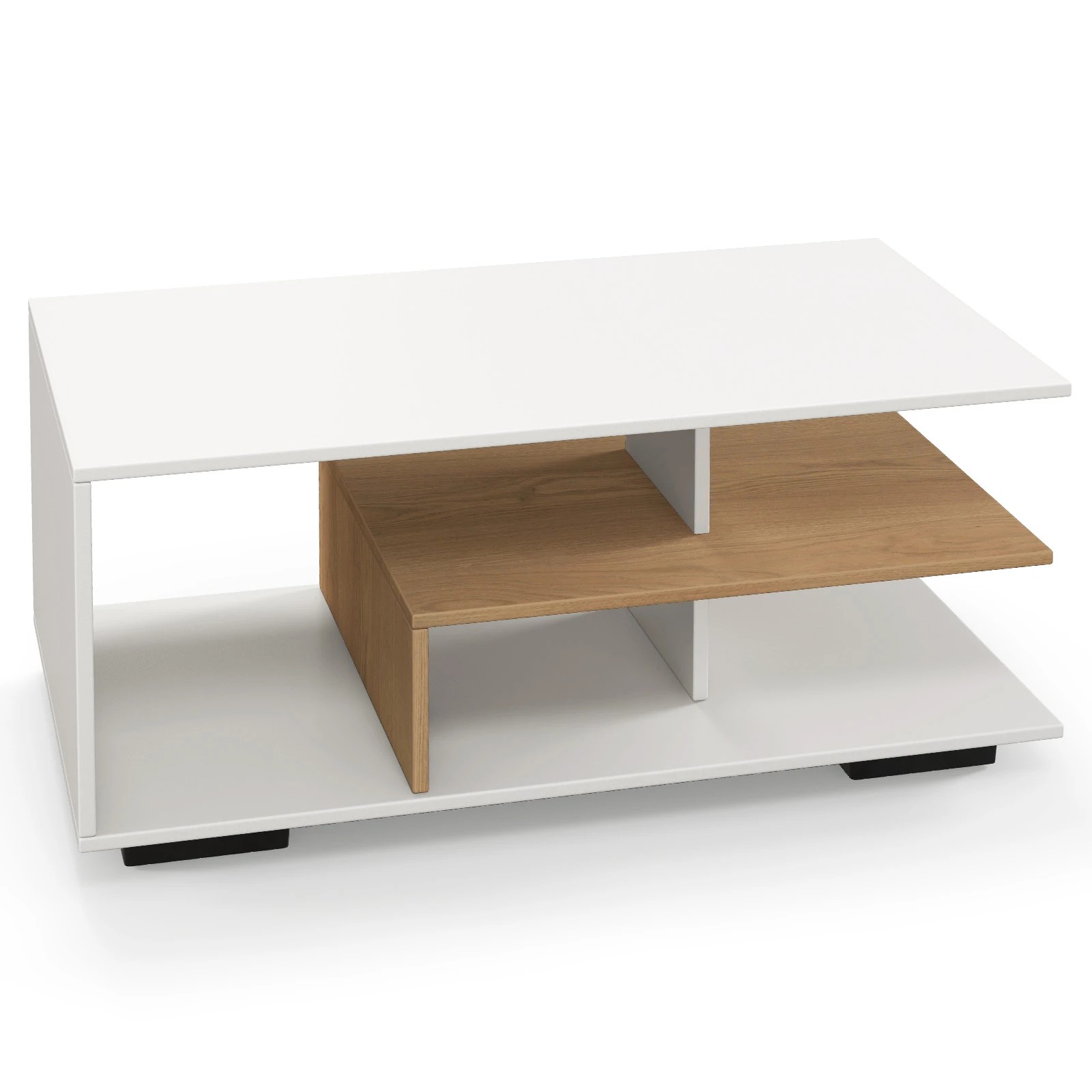 1 Costway Modern Coffee Table 3-Tier Versatile Table Home Office w/Shelf, 1 of 4