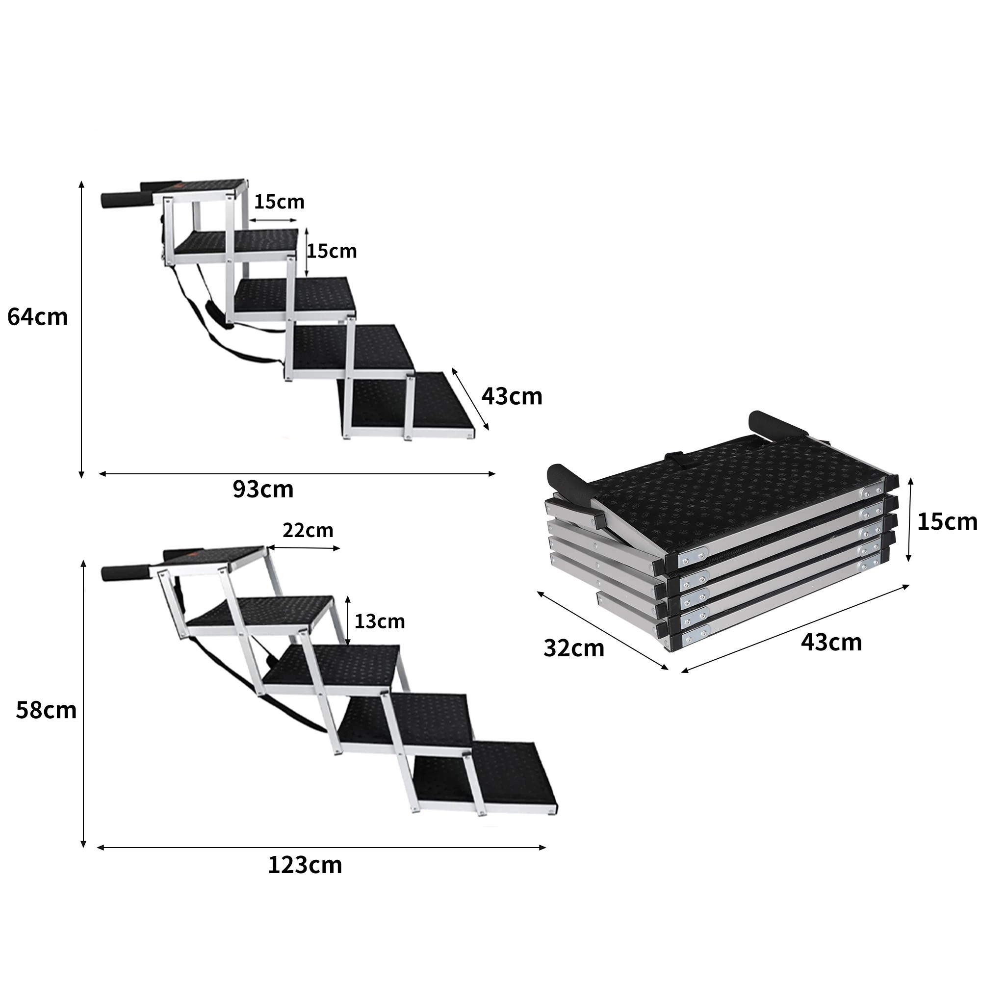 3 Pawz Foldable 5 Steps Aluminium Pet Ramp, 3 of 6
