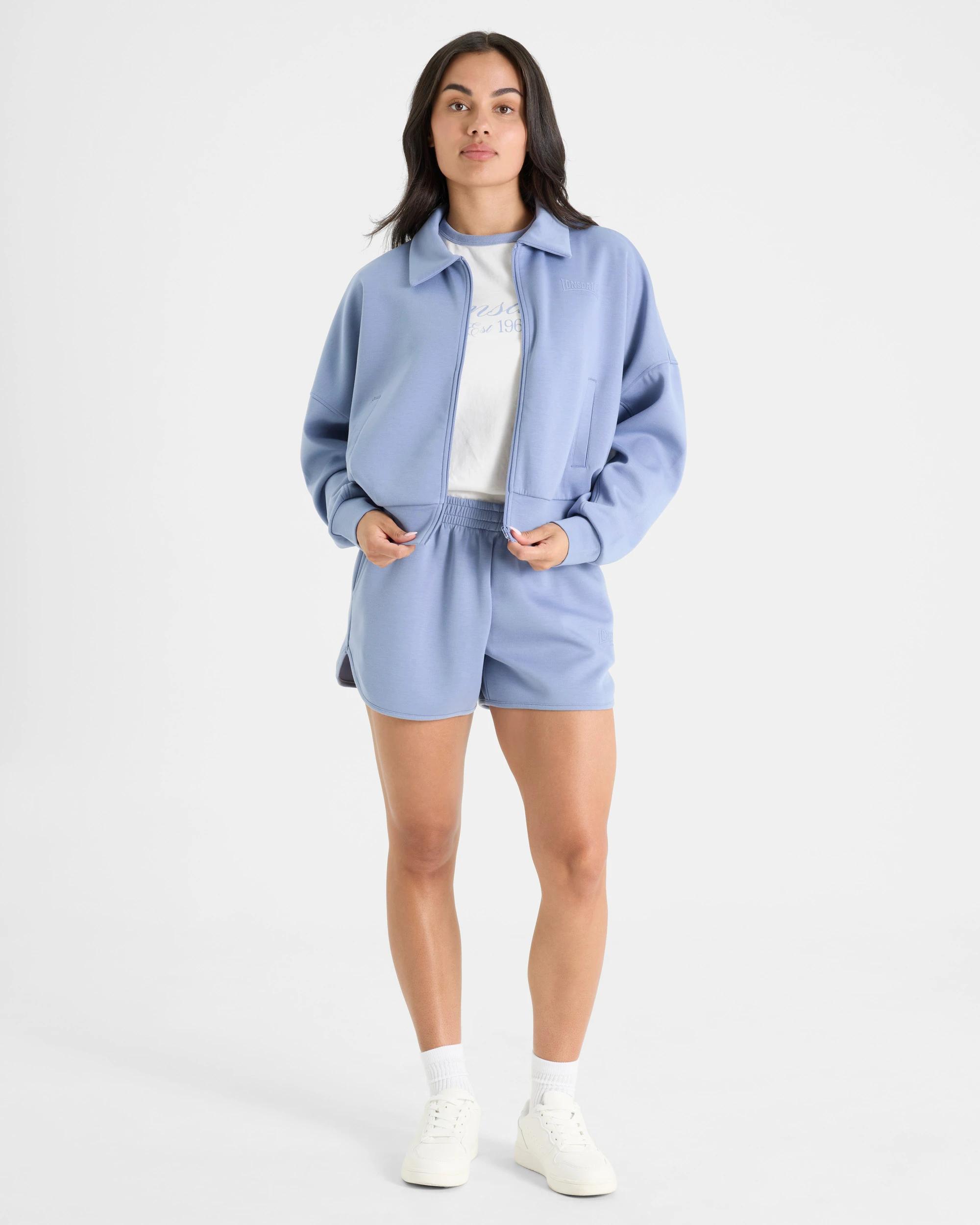 1 Lonsdale London Active Boxy Zip Thru Jacket STORM BLUE, 1 of 6