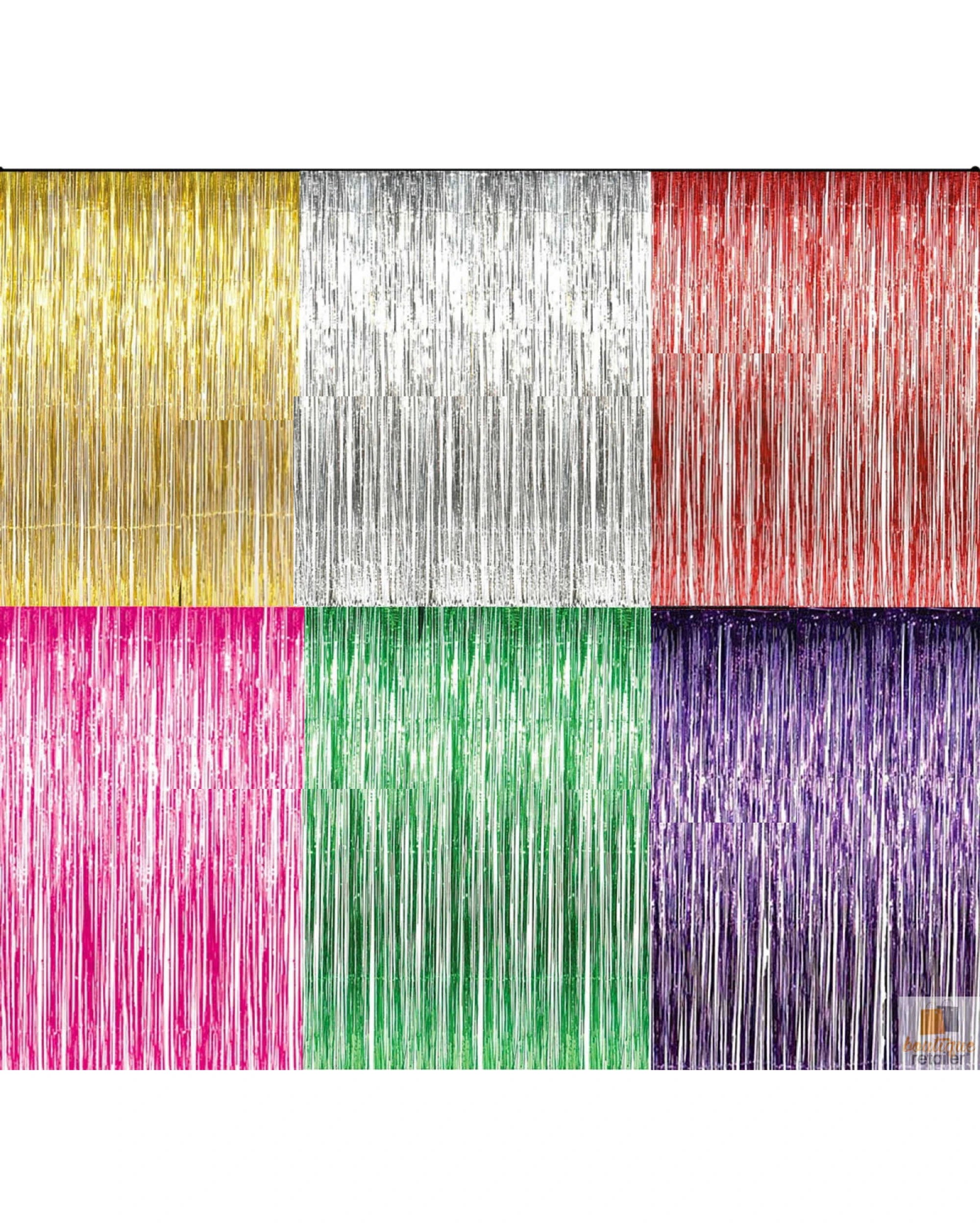 3 Br Costumes Tinsel Curtain Foil Metallic Fringe Backdrop Party Door Decorations - (200cm X 100cm) - Green, 3 of 5