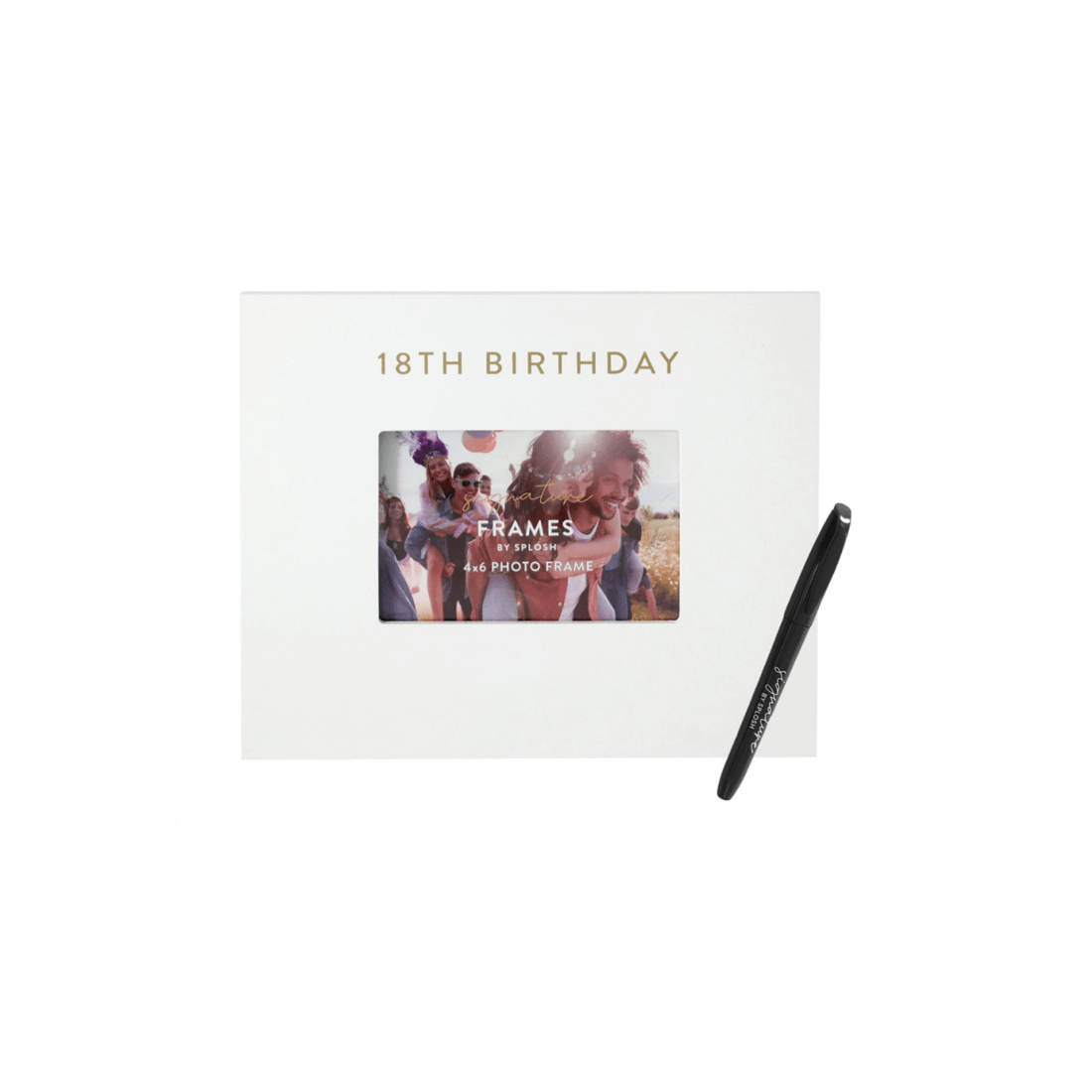 1 Splosh 18th Birthday Signature Photo Frame W/ Marker Home Decor 27.5x23cm White
 - White, 1 of 5