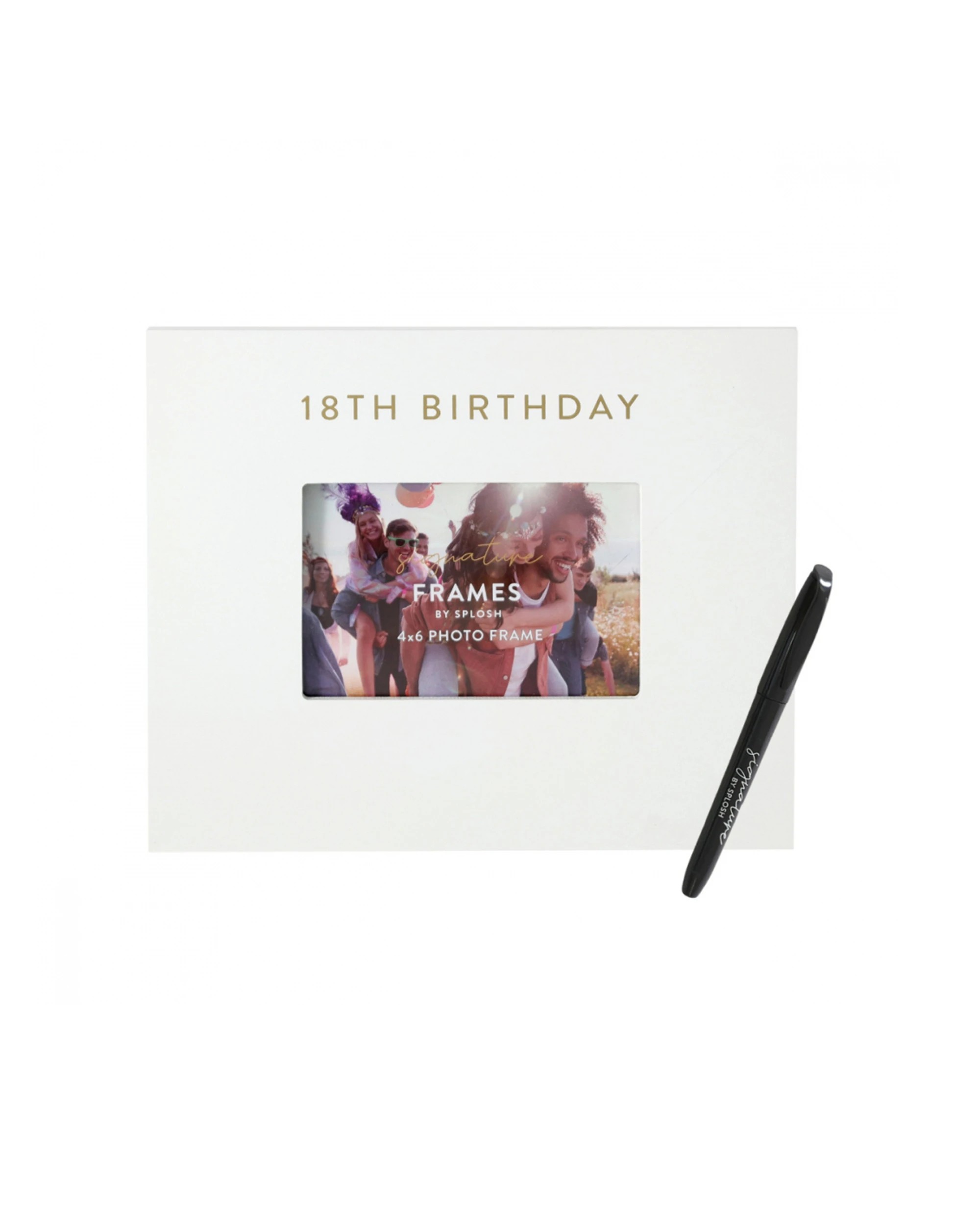 1 Splosh 18th Birthday Signature Photo Frame W/ Marker Home Decor 27.5x23cm White
 - White, 1 of 5