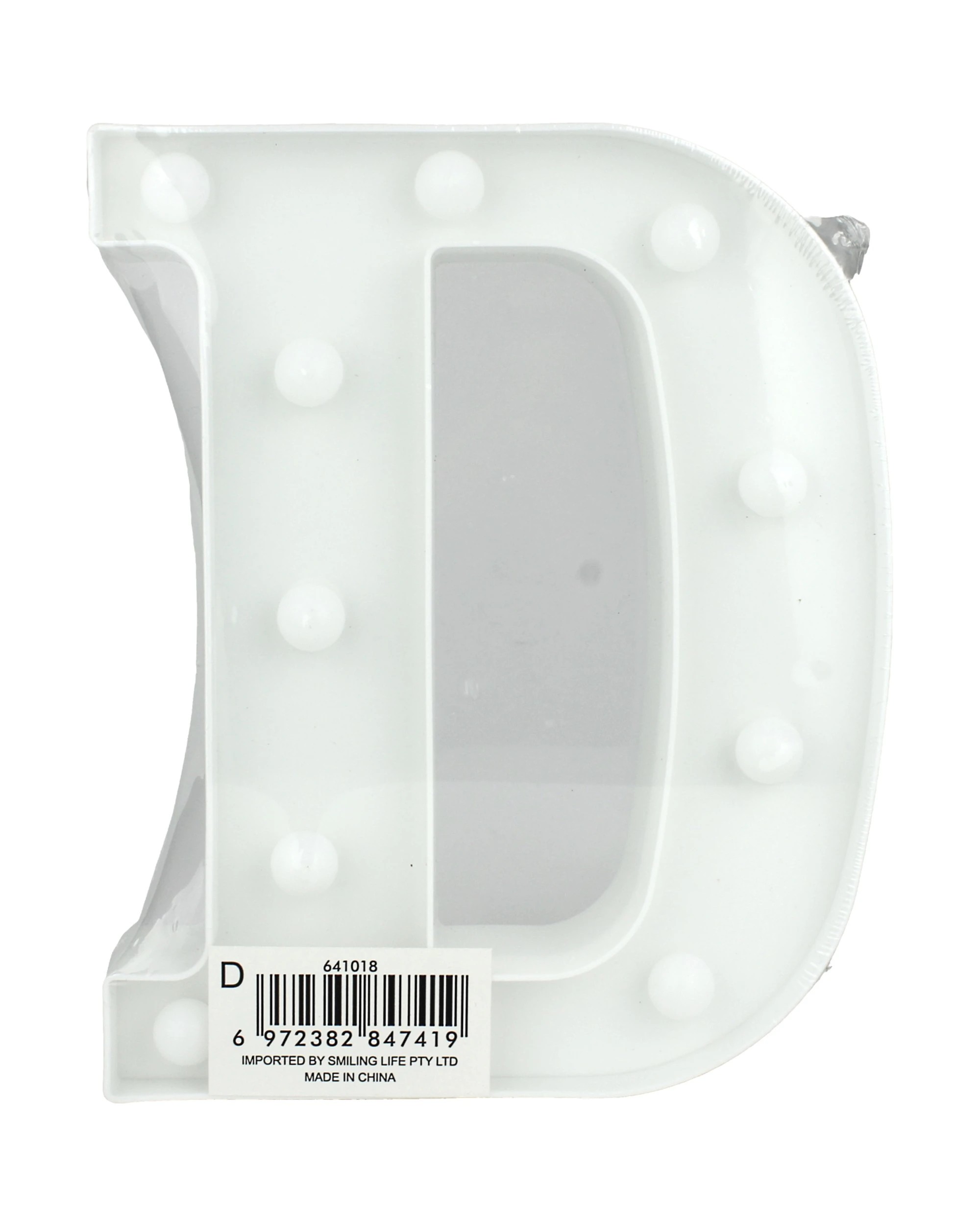 2 Partyrama LED Light Up Letter D White, 2 of 3