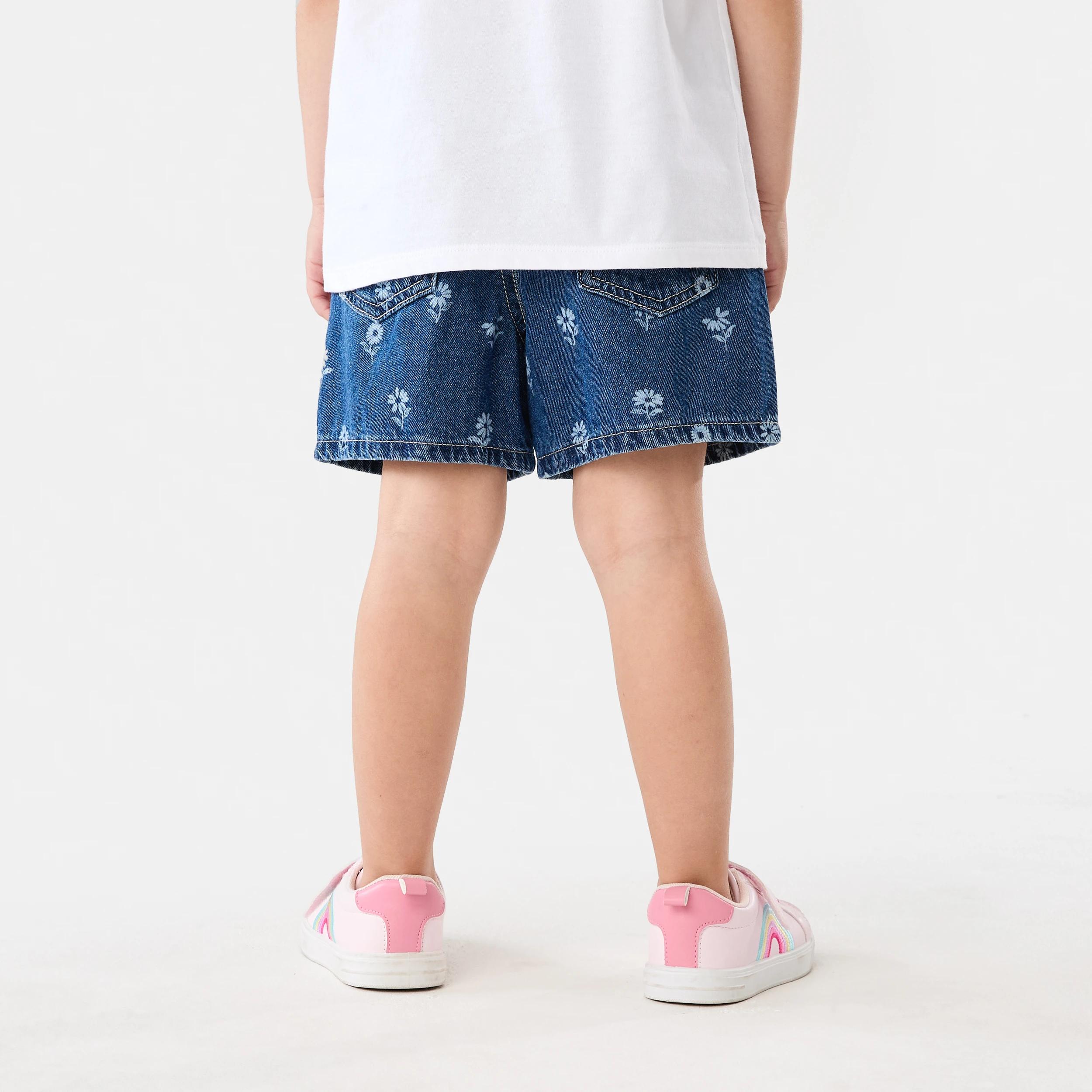 2 Printed Denim Shorts Wht Daisy, 2 of 6
