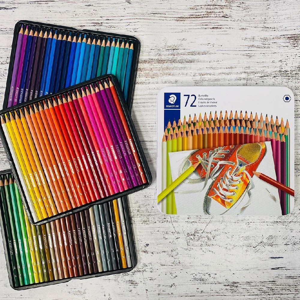3 Staedtler Coloured Pencils Tin 72 Pack, 3 of 4